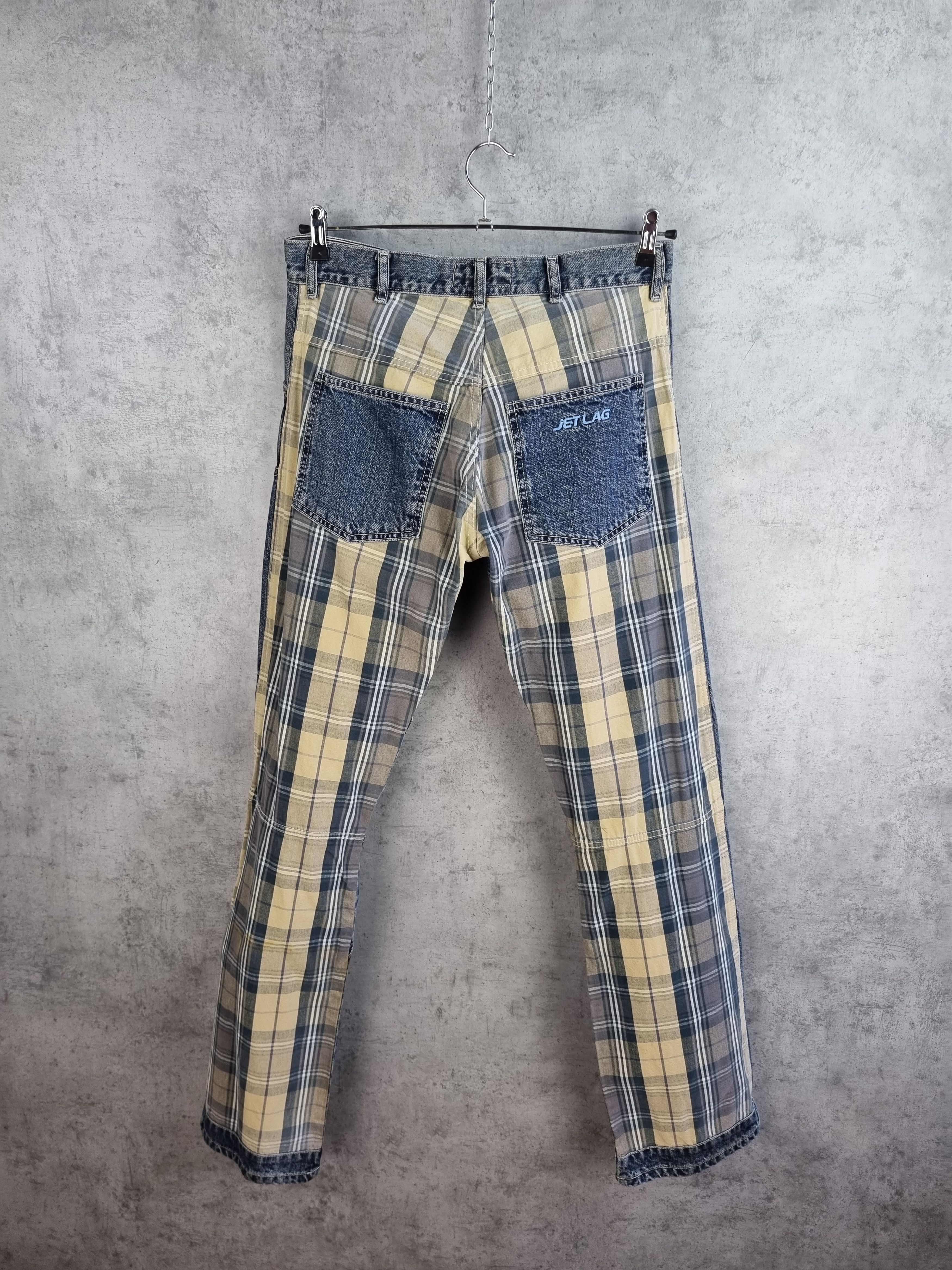 Jet Lag × Seditionaries Cowboy Double Knees Plaid Denim Jeans Size US 31 - 3 Thumbnail