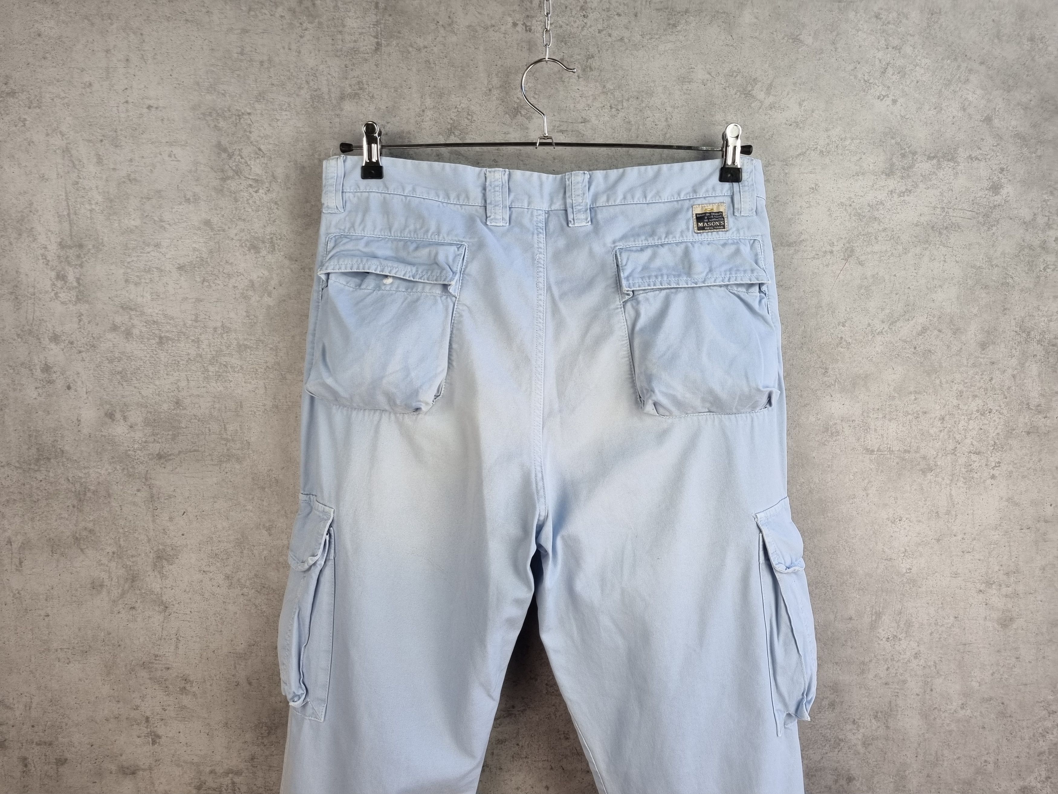 Japanese Brand × Mason's Baby Blue Cargo Cotton Pants Size US 33 - 5 Thumbnail