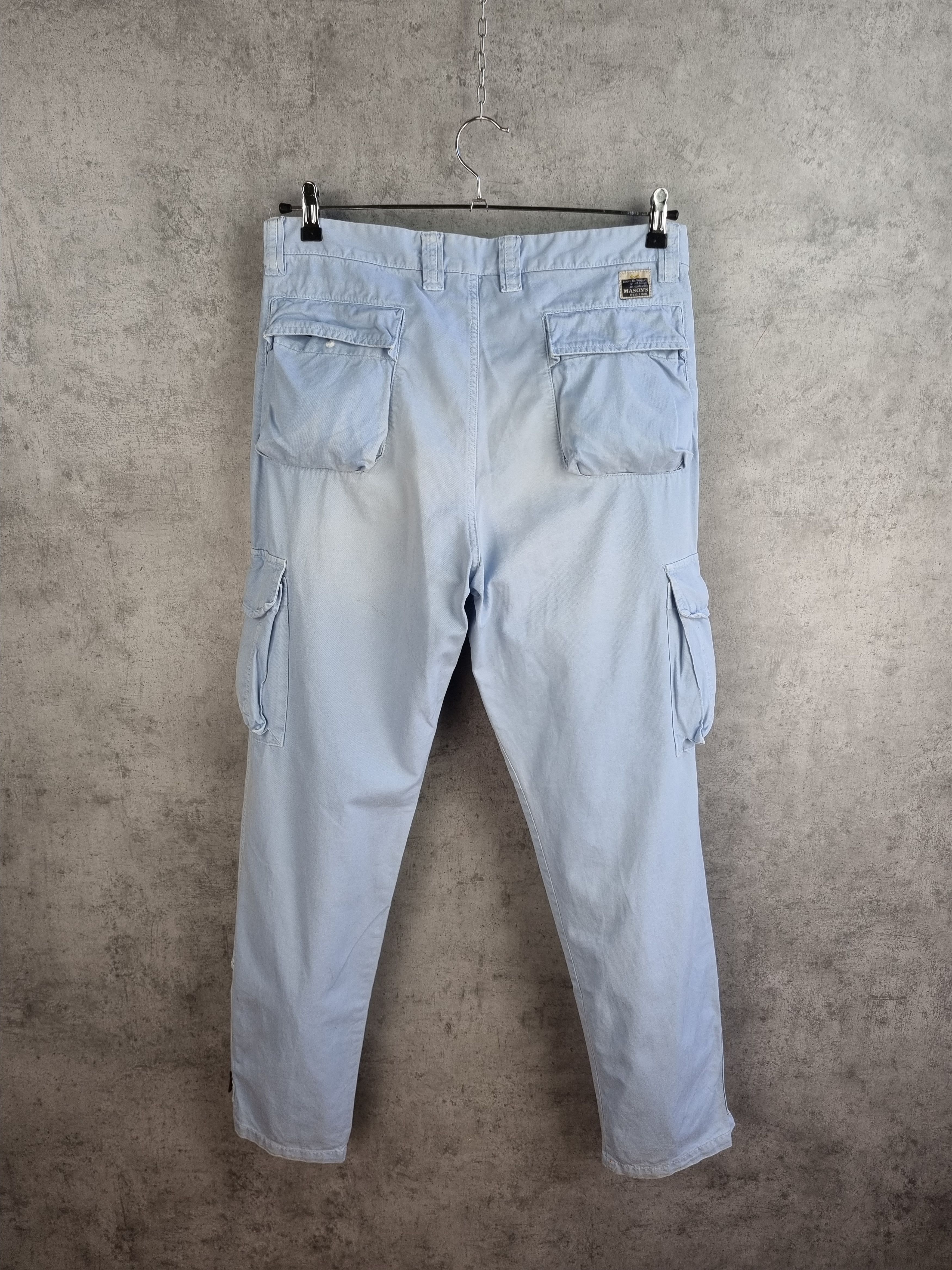 Japanese Brand × Mason's Baby Blue Cargo Cotton Pants Size US 33 - 4 Thumbnail