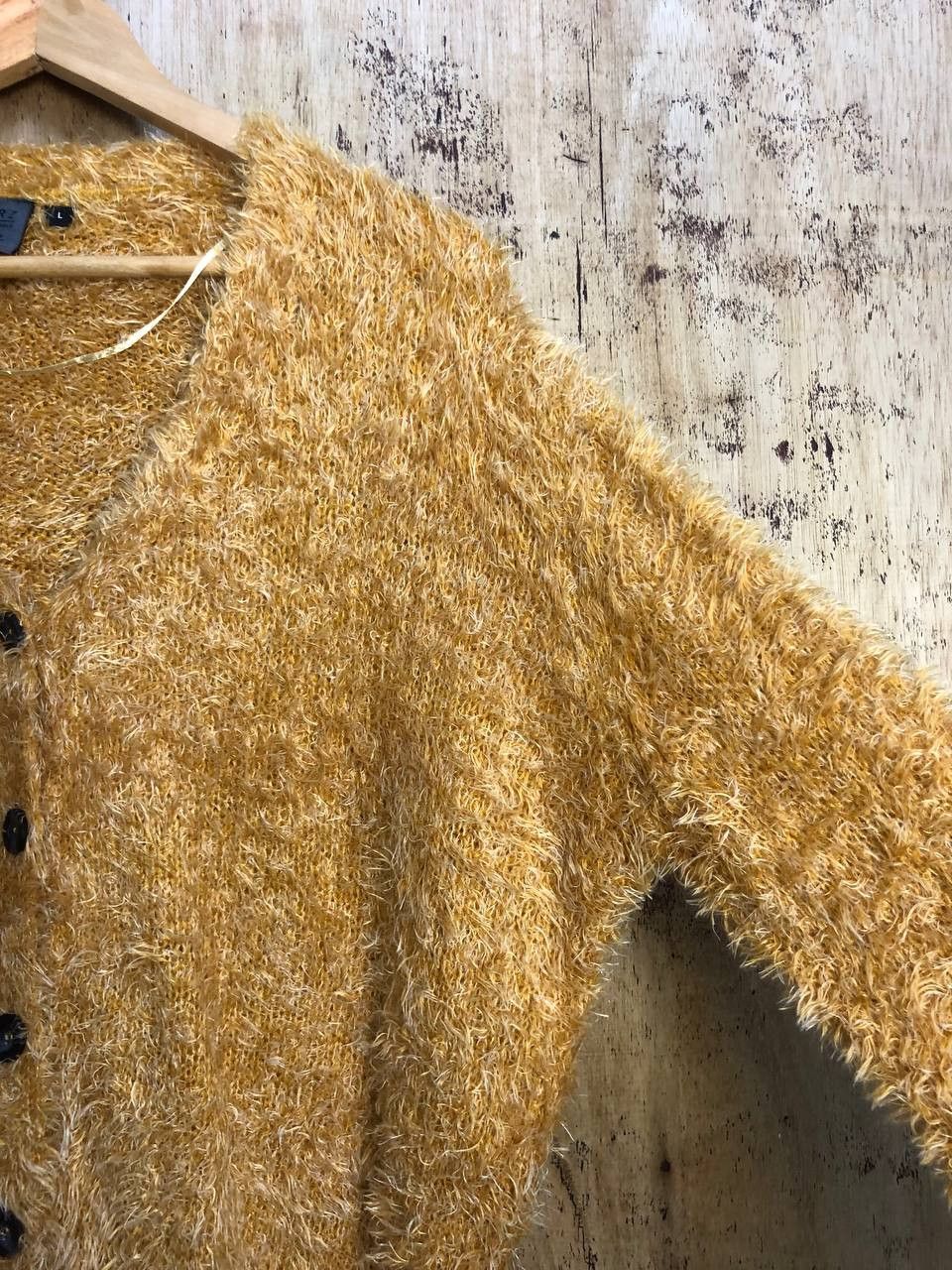 Homespun Knitwear DIRZ Baggy Fur Mohair Shag Shaggy Knit Cardigan #4456 Size XL / US 12-14 / IT 48-50 - 5 Thumbnail