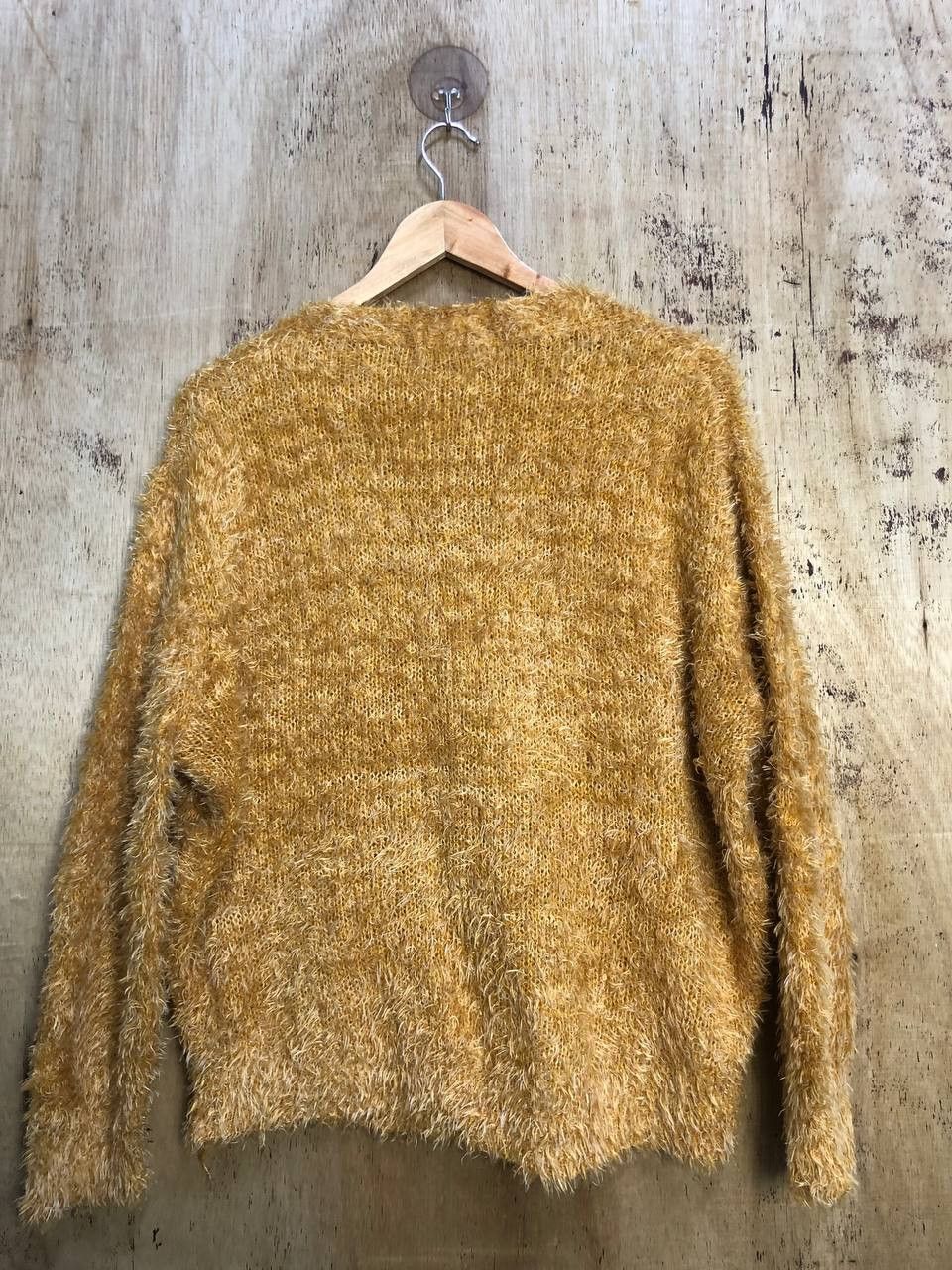 Homespun Knitwear DIRZ Baggy Fur Mohair Shag Shaggy Knit Cardigan #4456 Size XL / US 12-14 / IT 48-50 - 6 Thumbnail