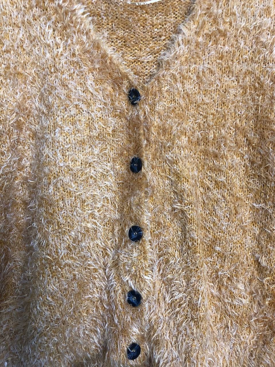 Homespun Knitwear DIRZ Baggy Fur Mohair Shag Shaggy Knit Cardigan #4456 Size XL / US 12-14 / IT 48-50 - 2 Thumbnail