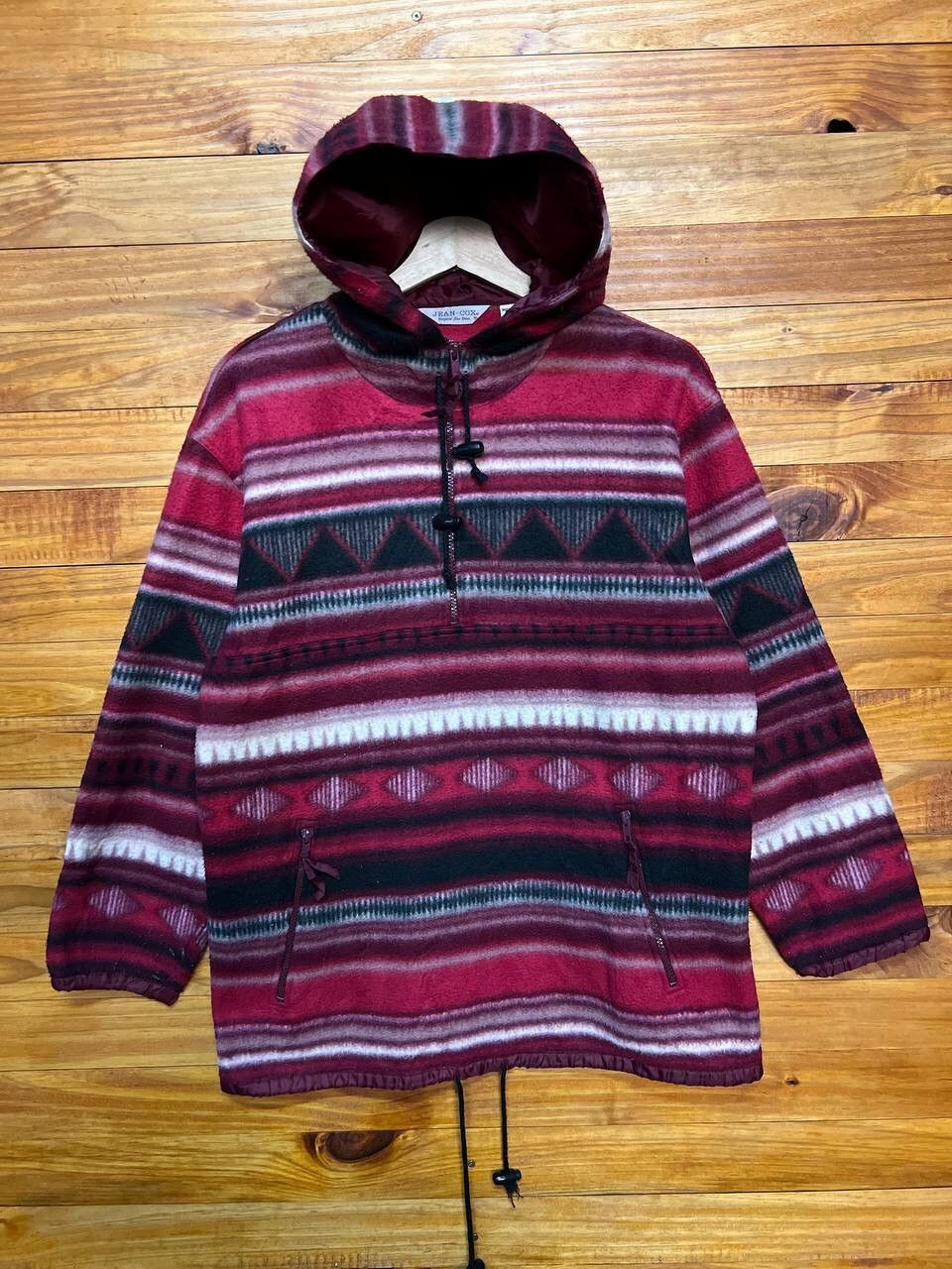 Japanese Brand JEAN-COX NATIVE DESIGN WOOL HOODED JACKET Size US M / EU 48-50 / 2 - 1 Thumbnail