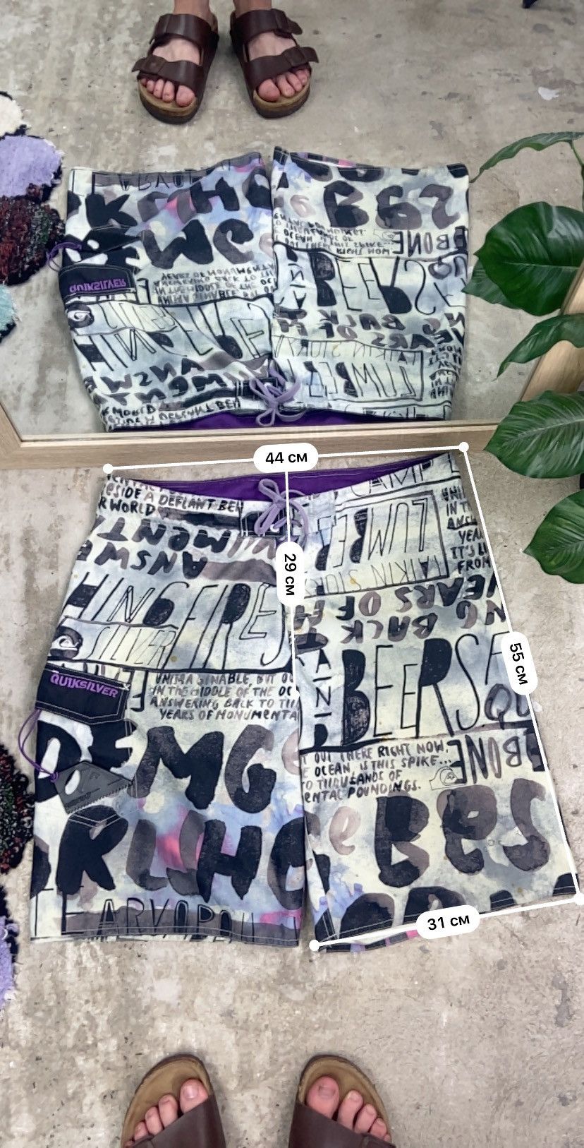 Quiksilver 1990s QUIKSILVER AMAZING OVERPRINTED SURF SHORTS - № 3115 Size US 34 / EU 50 - 4 Thumbnail