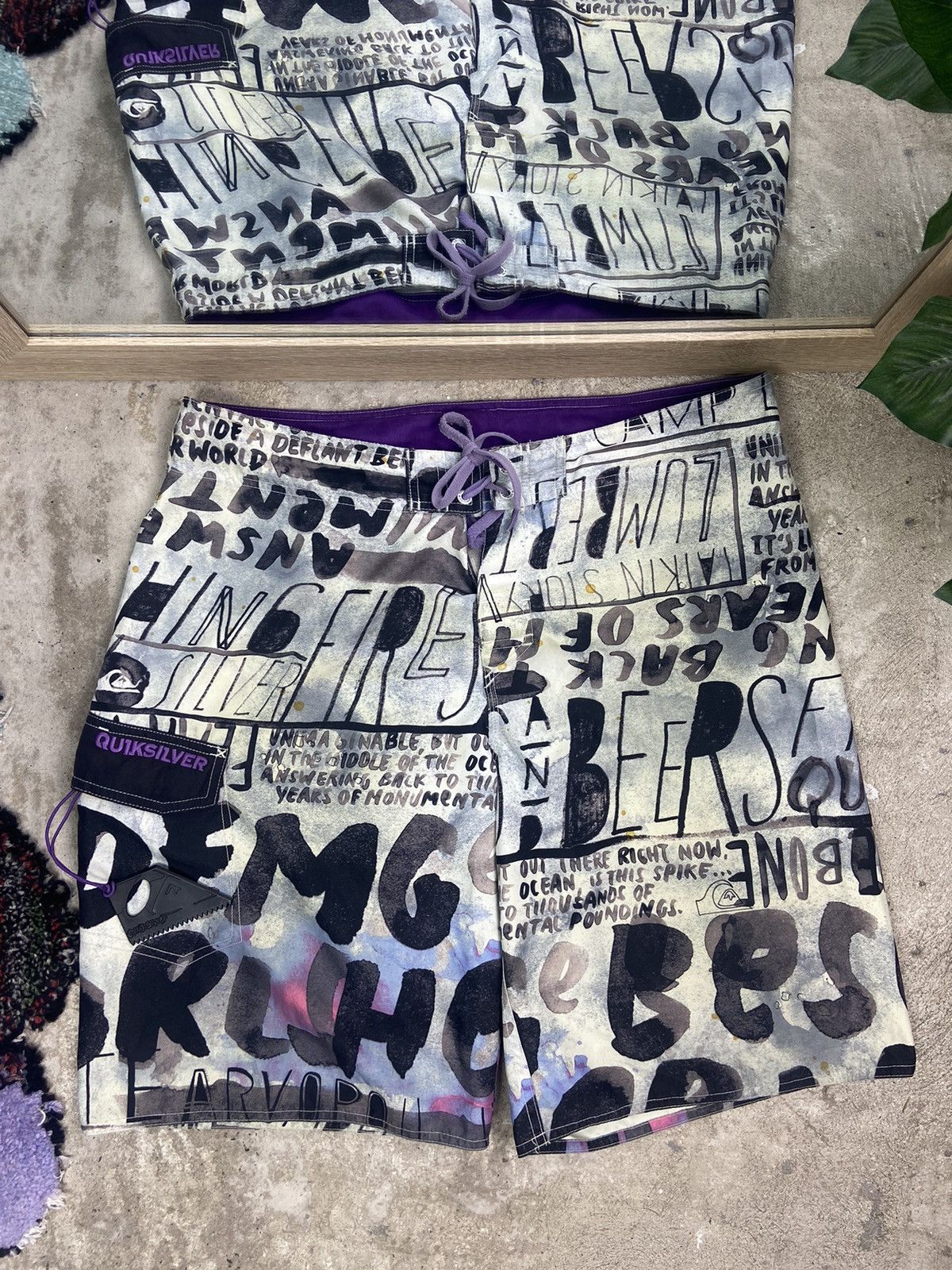 Quiksilver 1990s QUIKSILVER AMAZING OVERPRINTED SURF SHORTS - № 3115 Size US 34 / EU 50 - 1 Thumbnail
