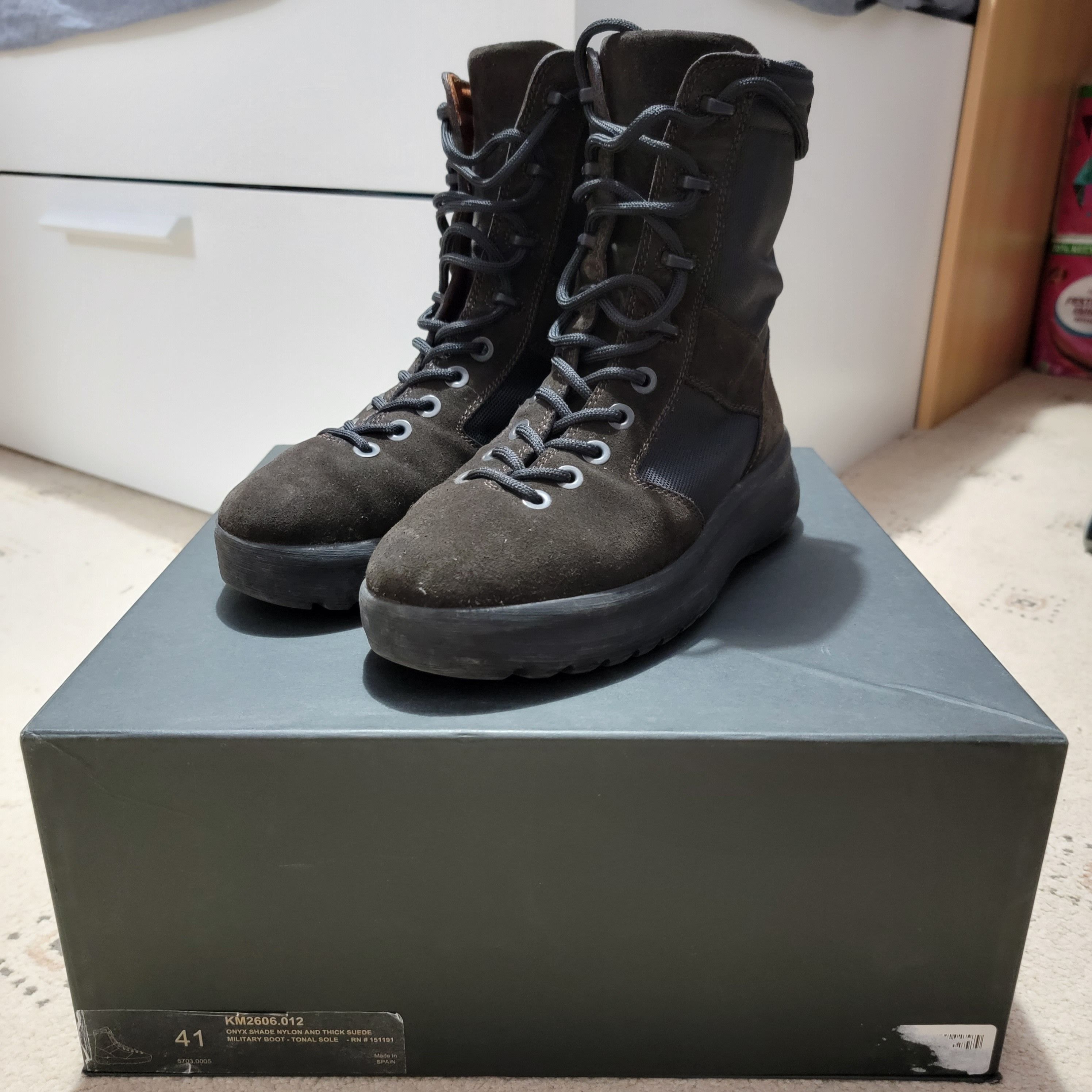 image of Yeezy Season 3 Military Boot in Onyx Shade, Men's (Size 8)