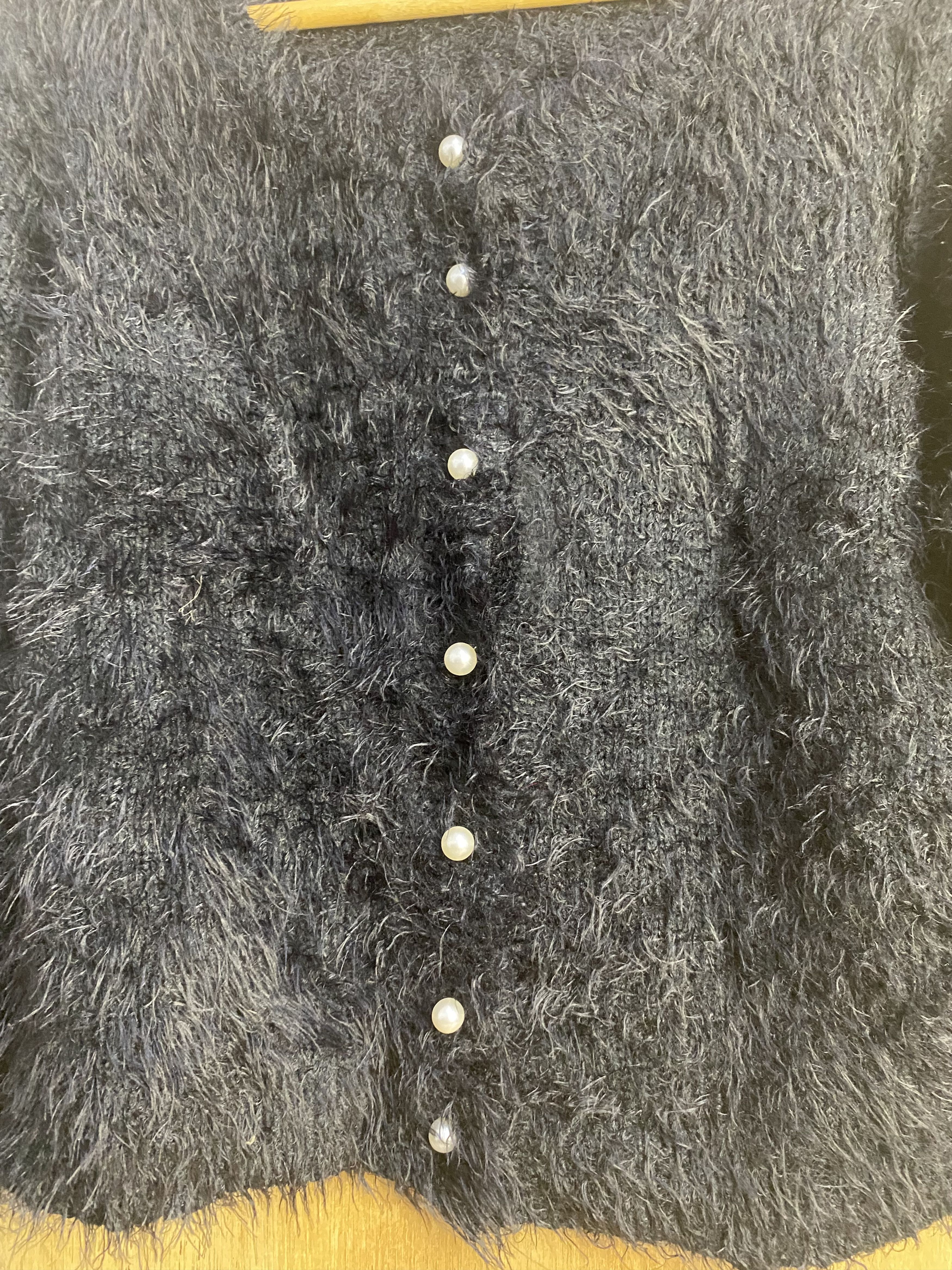 Homespun Knitwear Mohair Shag Shaggy Knit Cardigan #4489 Size XS / US 0-2 / IT 36-38 - 3 Thumbnail