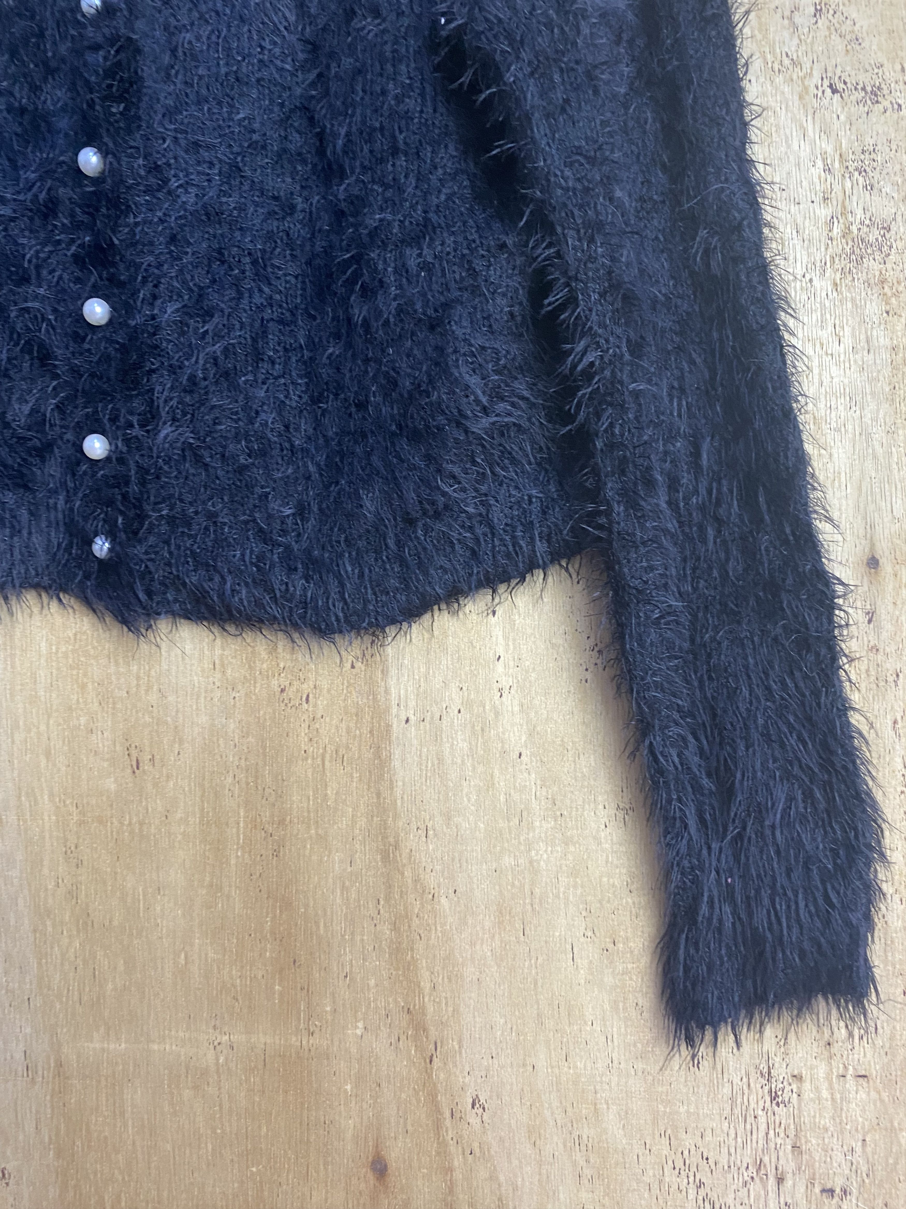 Homespun Knitwear Mohair Shag Shaggy Knit Cardigan #4489 Size XS / US 0-2 / IT 36-38 - 7 Thumbnail