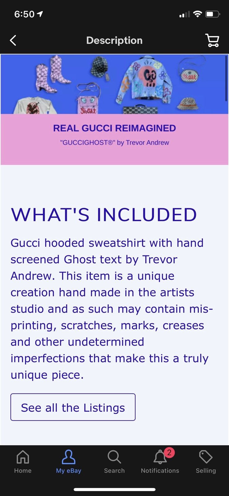 Gucci 1/1 Gucci GHOST Hand Painted Hoodie Size US S / EU 44-46 / 1 - 10 Thumbnail