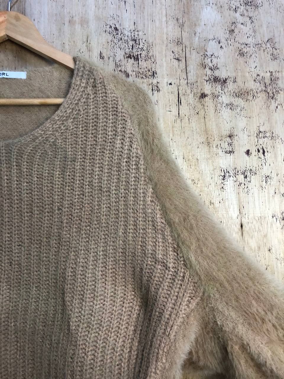 Aran Isles Knitwear GRL Japan Fur Mohair Baggy Shaggy Knit Sweater #4492 Size XL / US 12-14 / IT 48-50 - 3 Thumbnail