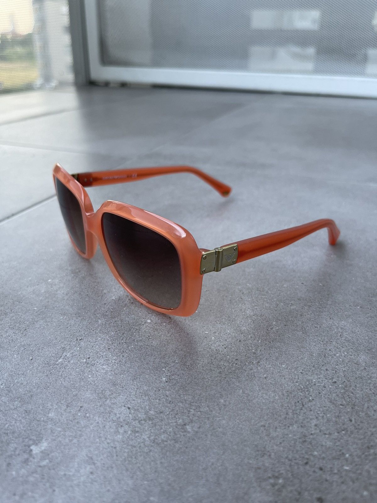 Emporio Armani Emporio Armani EA4008 5083/13 Peach 3D Square Sunglasses Size ONE SIZE - 2 Thumbnail