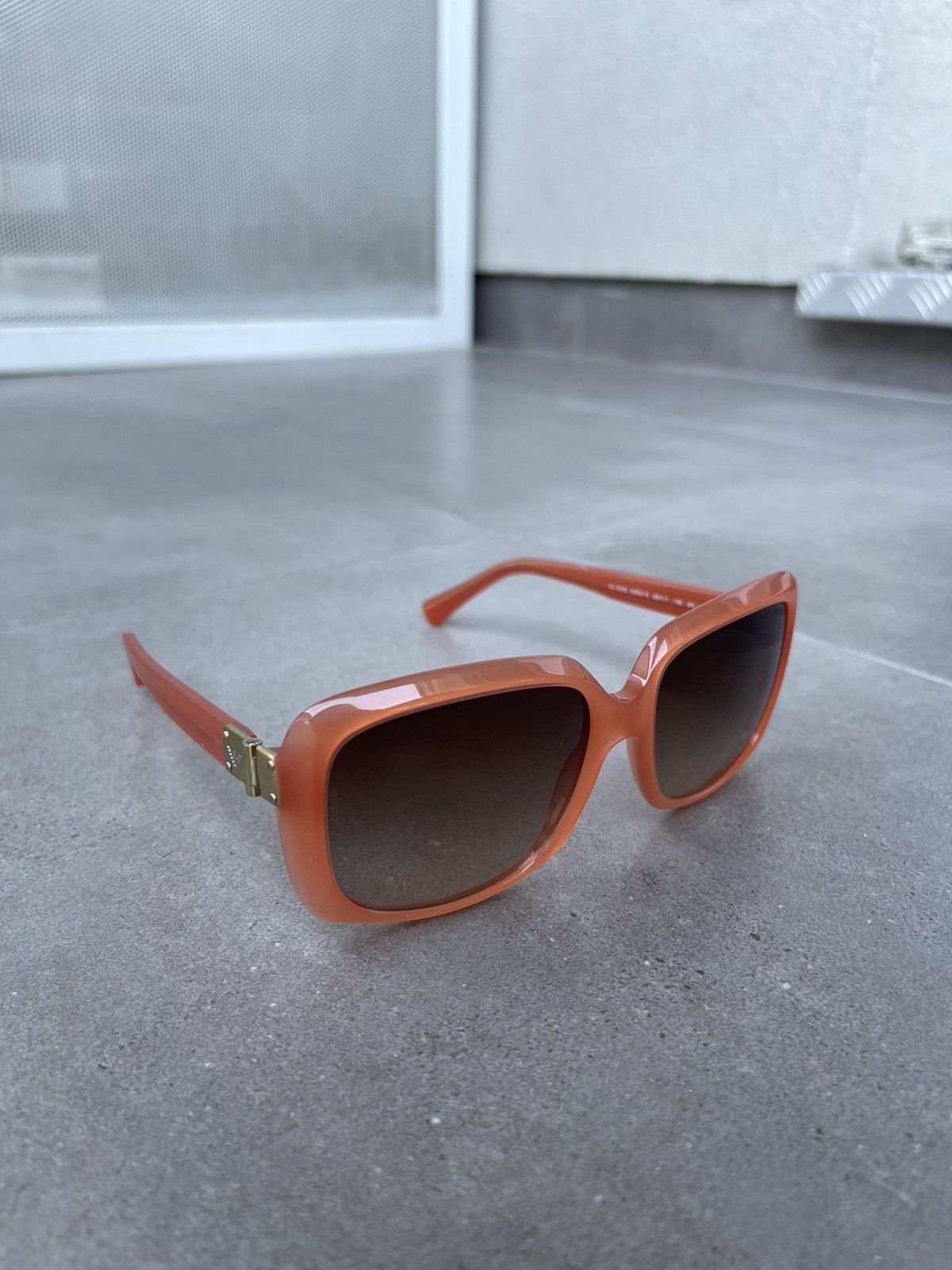 Emporio Armani Emporio Armani EA4008 5083/13 Peach 3D Square Sunglasses Size ONE SIZE - 4 Thumbnail
