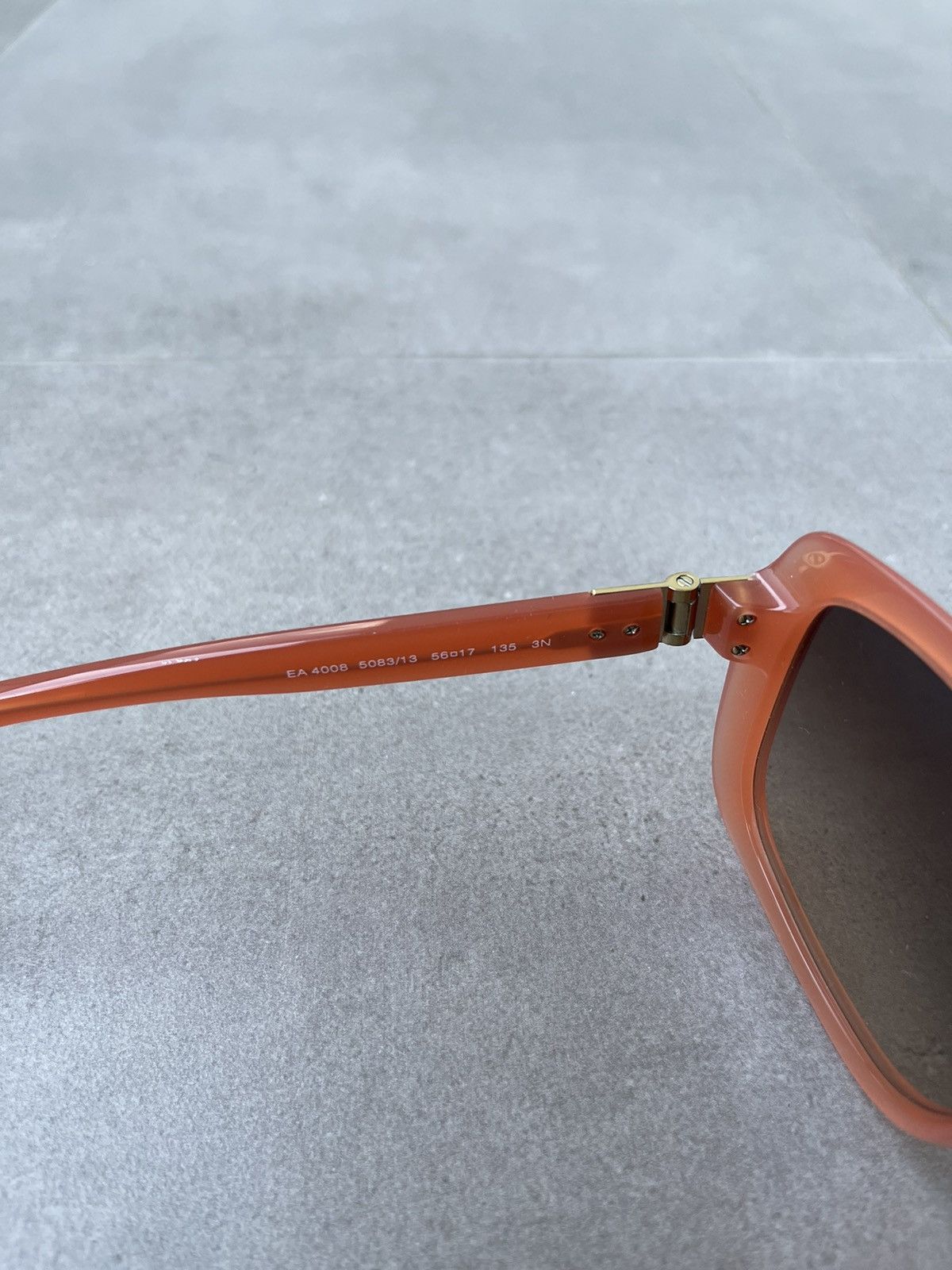 Emporio Armani Emporio Armani EA4008 5083/13 Peach 3D Square Sunglasses Size ONE SIZE - 8 Thumbnail