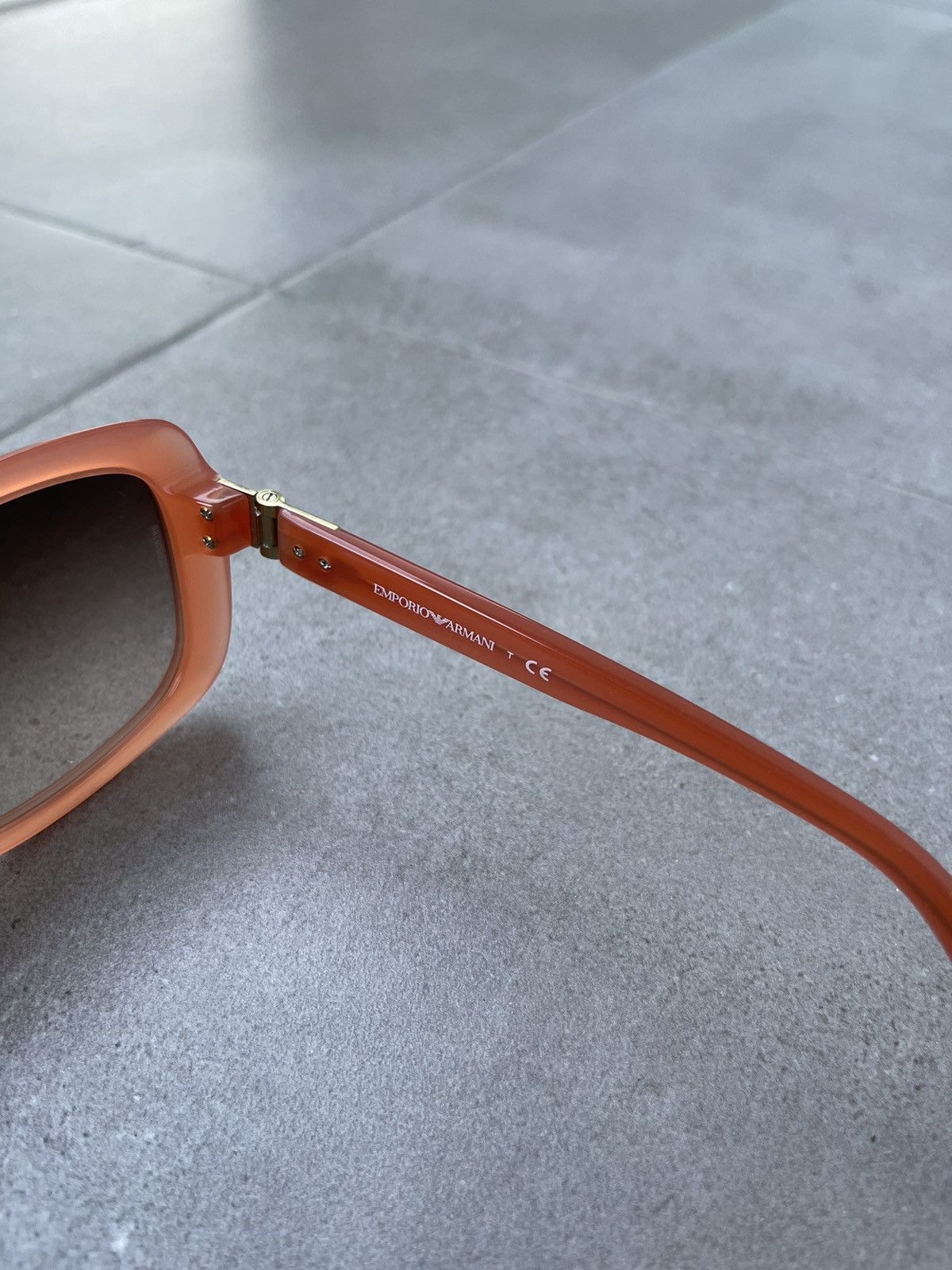 Emporio Armani Emporio Armani EA4008 5083/13 Peach 3D Square Sunglasses Size ONE SIZE - 7 Thumbnail