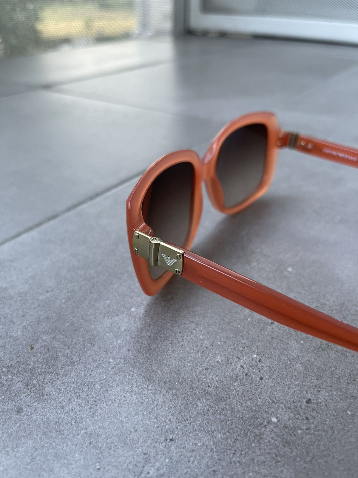 Emporio Armani Emporio Armani EA4008 5083/13 Peach 3D Square Sunglasses Size ONE SIZE - 5 Thumbnail