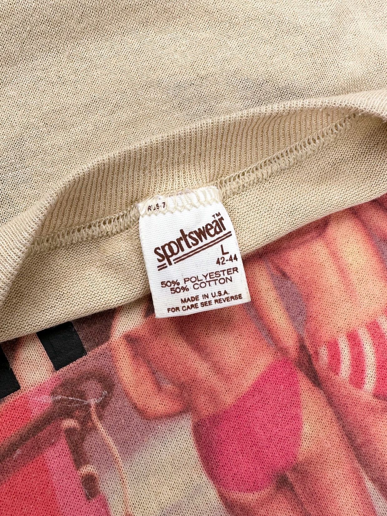 Vintage *FREE SHIPPING* 80s Sportswear Tag “Tight Butts” T-Shirt Size US L / EU 52-54 / 3 - 4 Thumbnail