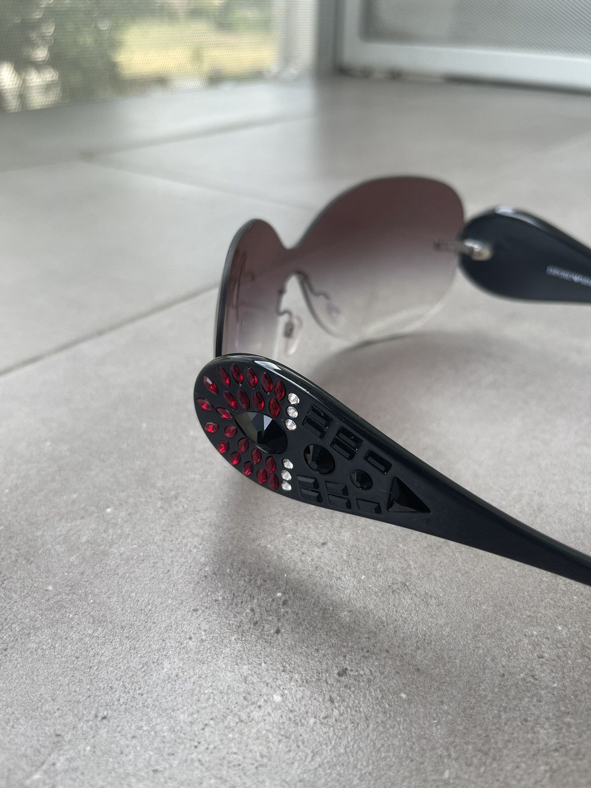 Armani × Emporio Armani × Giorgio Armani Emporio Armani EA4022B 5144/8D Black Shield Sunglasses Size ONE SIZE - 5 Thumbnail