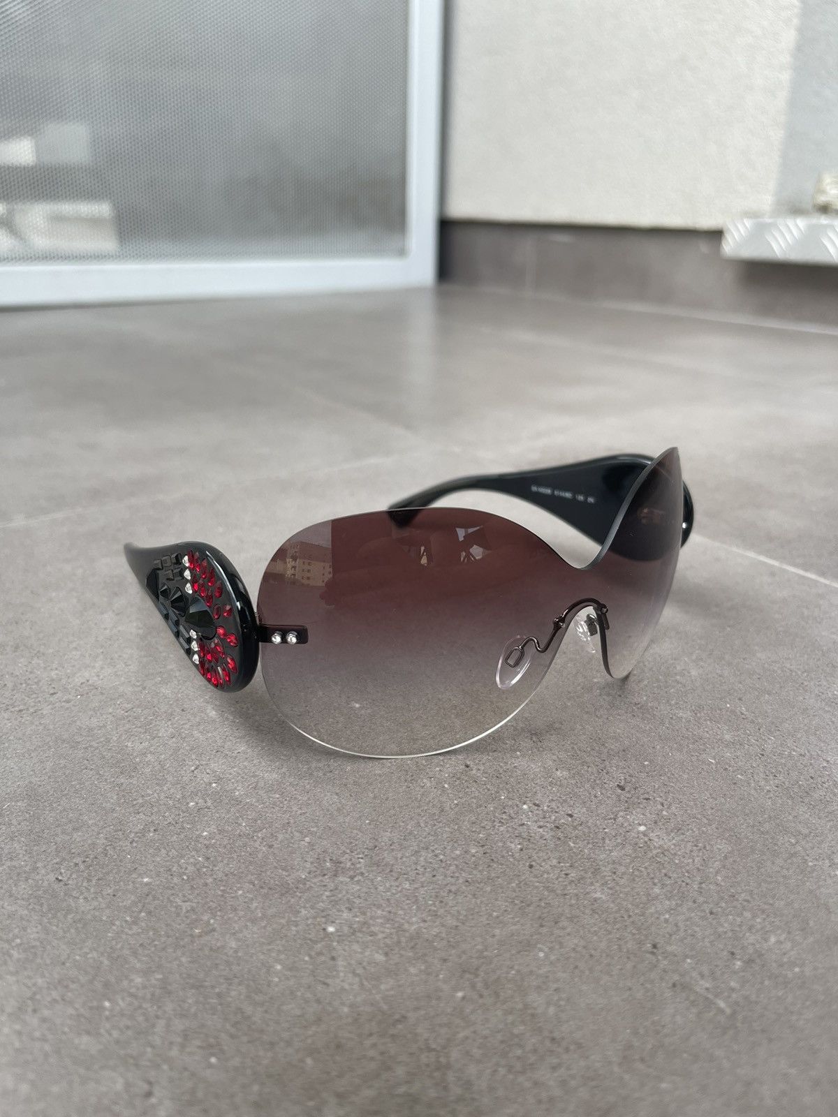 Armani × Emporio Armani × Giorgio Armani Emporio Armani EA4022B 5144/8D Black Shield Sunglasses Size ONE SIZE - 4 Thumbnail