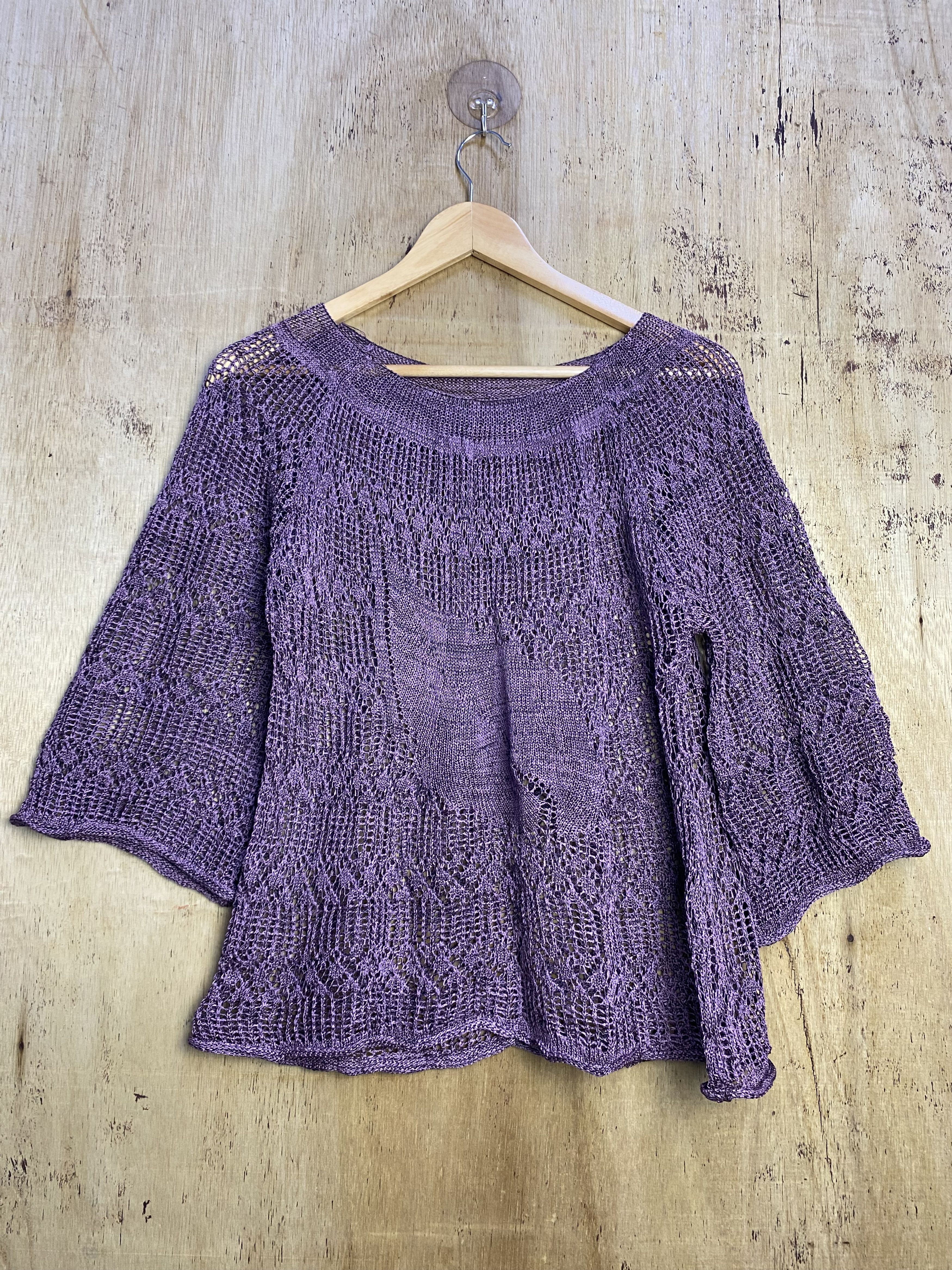Sugi mesh net cable knit sweater vintage #4548