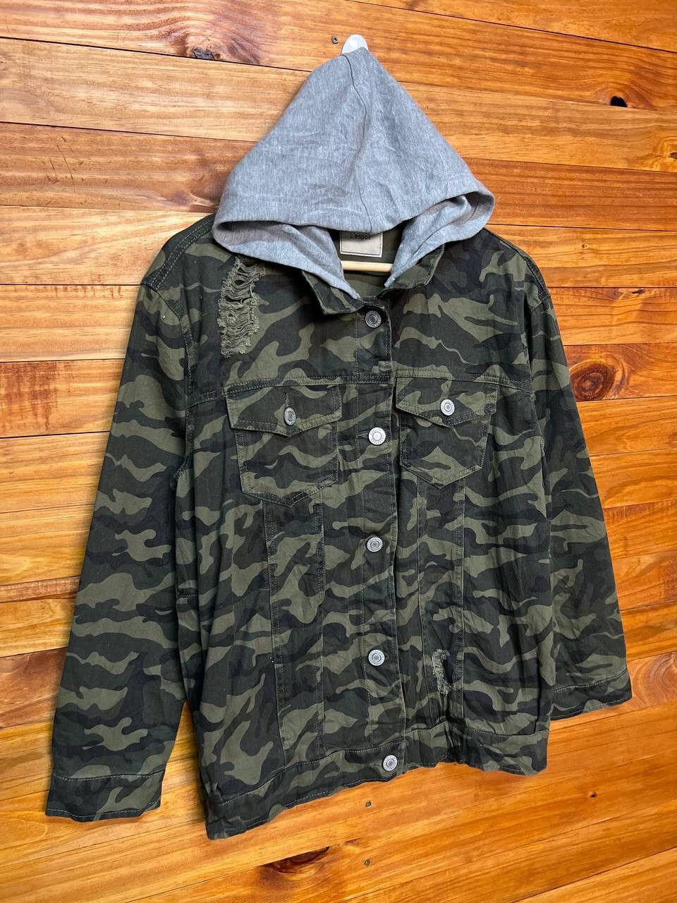 Japanese Brand L’ESPOIR CAMO TRUCKER HOODED JACKET Size US M / EU 48-50 / 2 - 2 Thumbnail