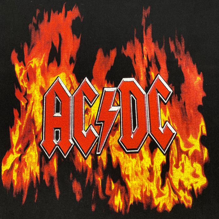 Vintage Vintage ACDC ‘Flames’ Euro Bootleg T Shirt | Grailed