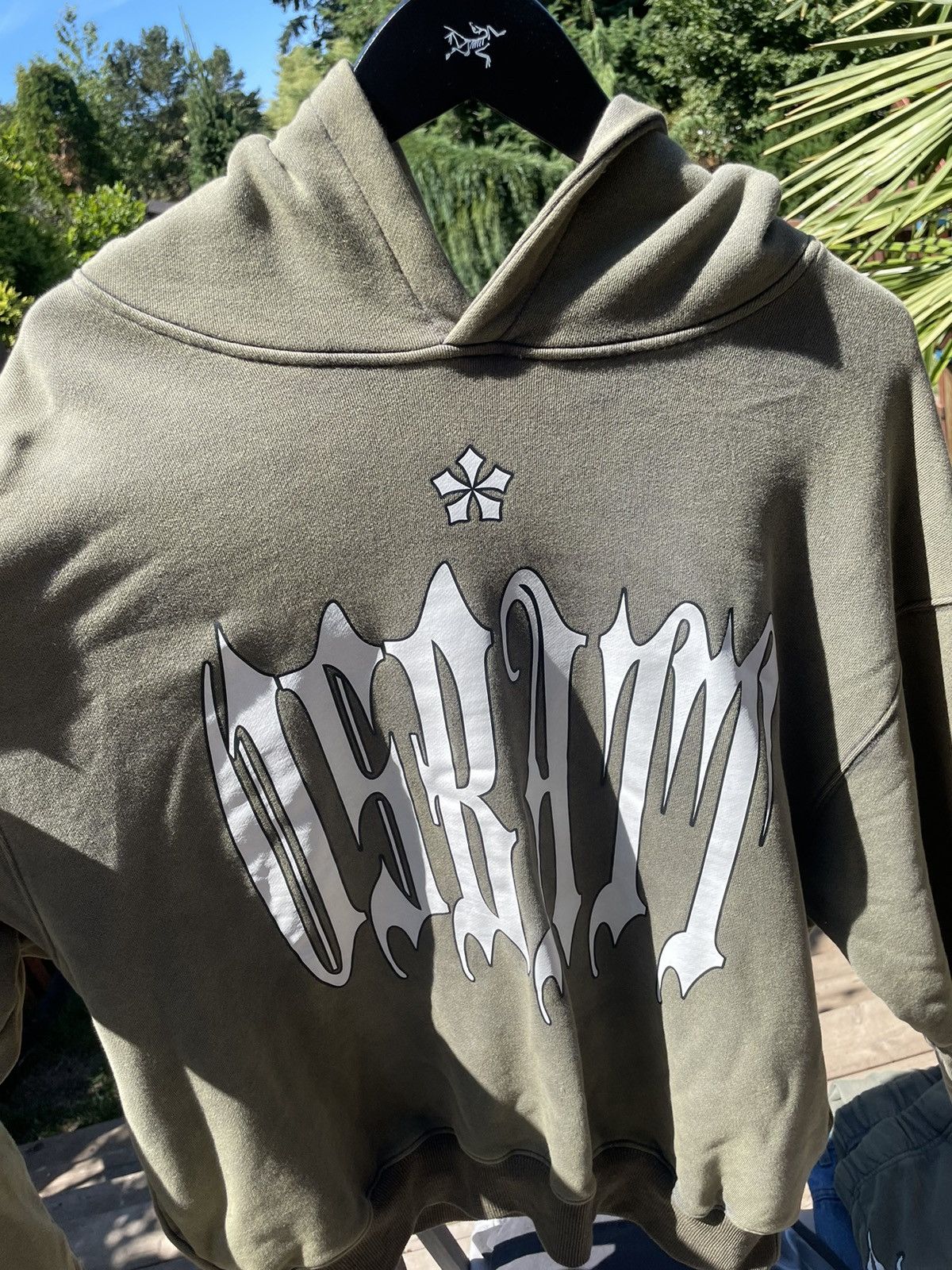 image of Osbbat Years Of Tears Olive Hoodie Sweatsuit, Men's (Size Medium)