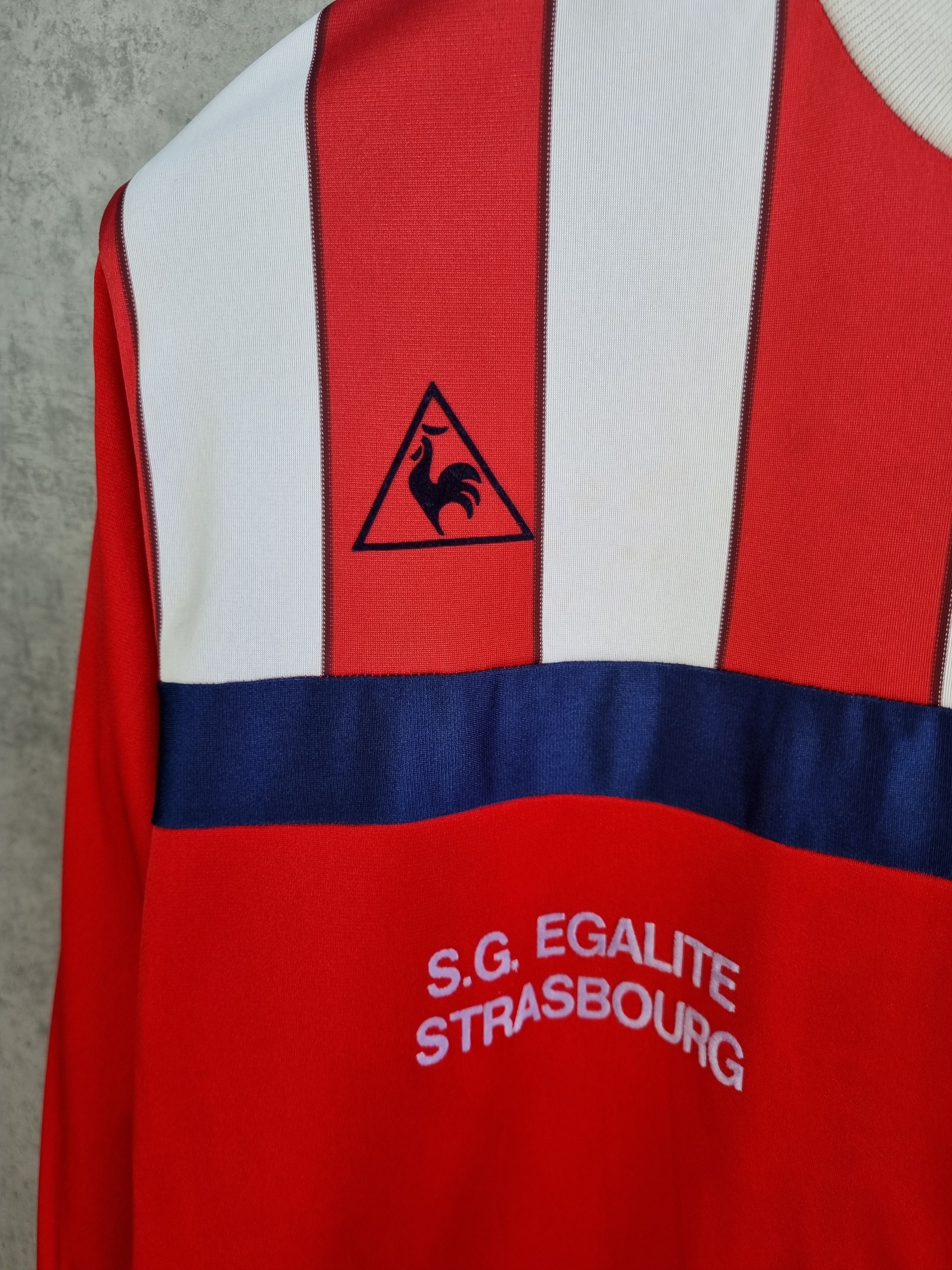 Le Coq Sportif × Vintage Le Coq Sportif S.G. Egalite Strasbourg French Vintage Jersey Size US M / EU 48-50 / 2 - 7 Thumbnail