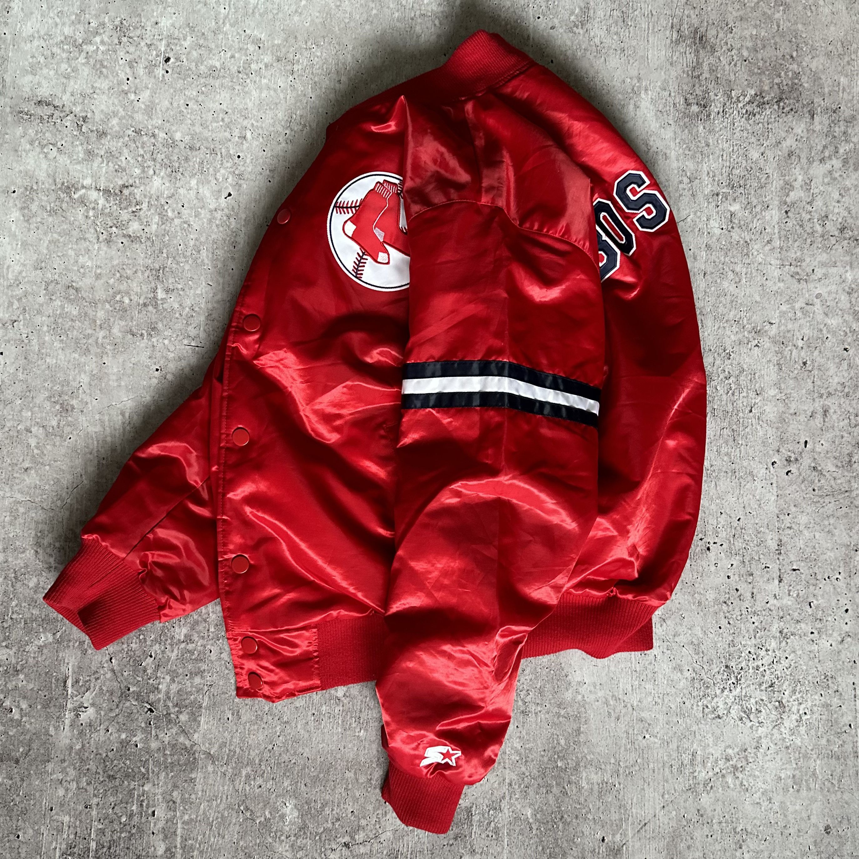 Starter BOSTON RED SOX MLB BIG LOGO VARSITY BOMBER NYLON JACKET | Grailed