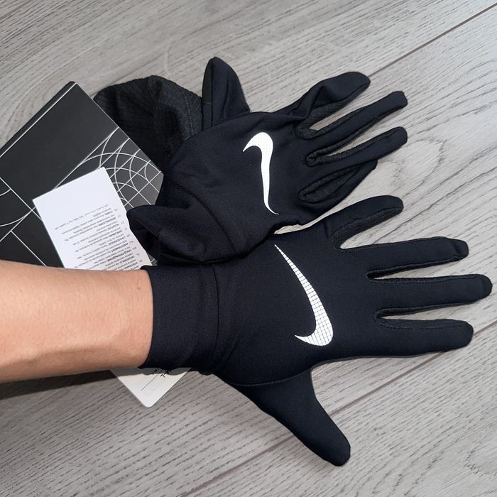 Nike Nike Reflective Swoosh Dri Fit Fleece hat + Nylon gloves set | Grailed