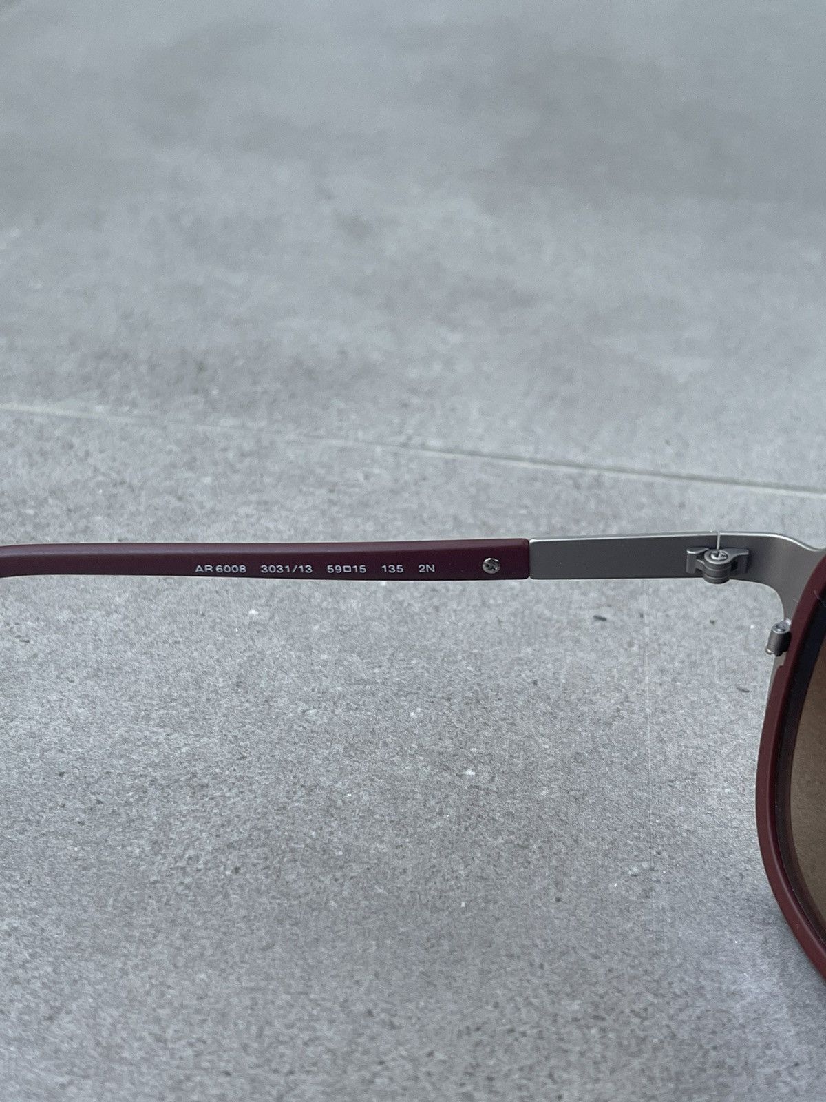 Emporio Armani Giorgio Armani AR6008 3031/13 Cherry Aviator Sunglasses Size ONE SIZE - 7 Thumbnail