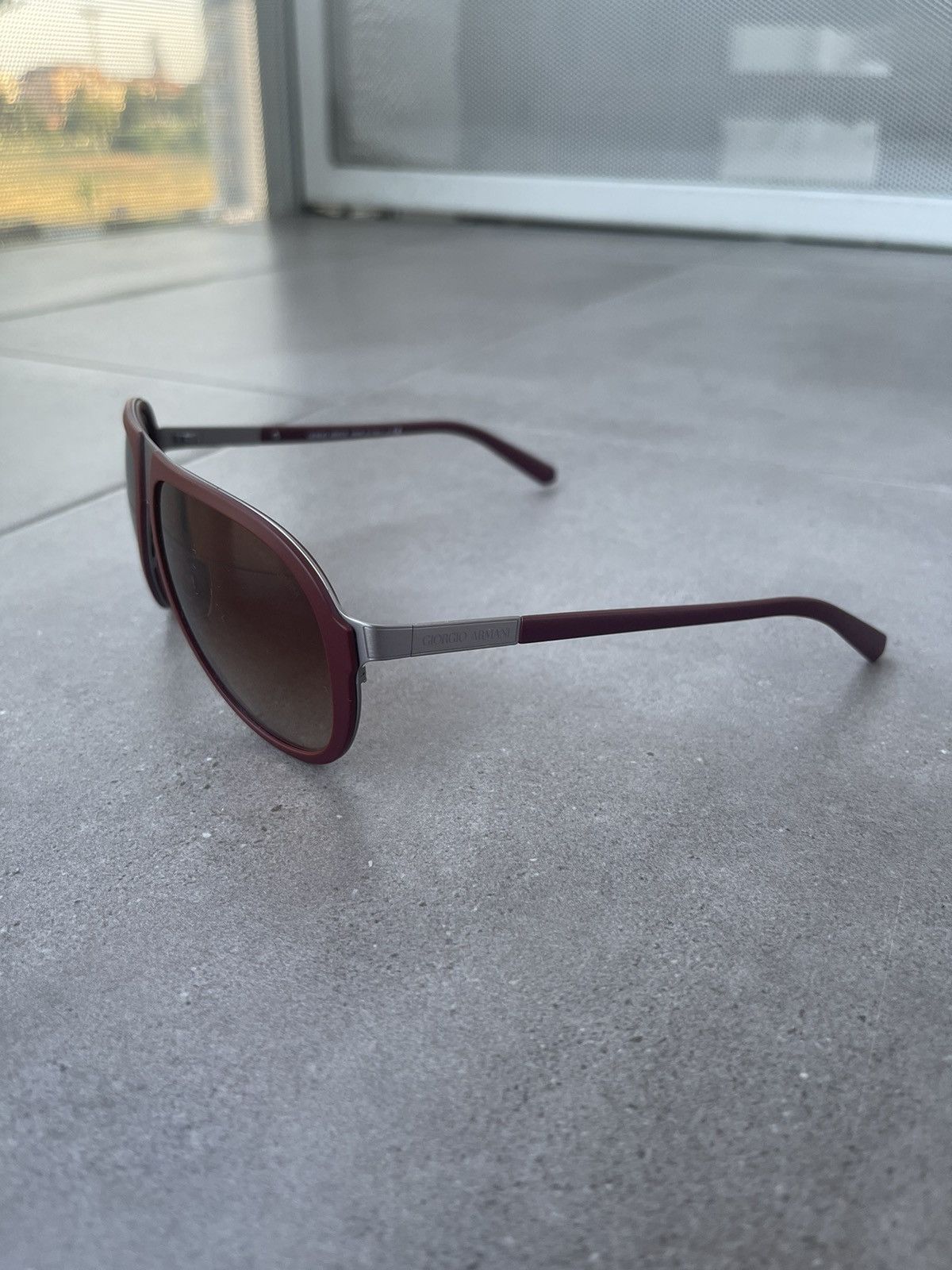 Emporio Armani Giorgio Armani AR6008 3031/13 Cherry Aviator Sunglasses Size ONE SIZE - 4 Thumbnail