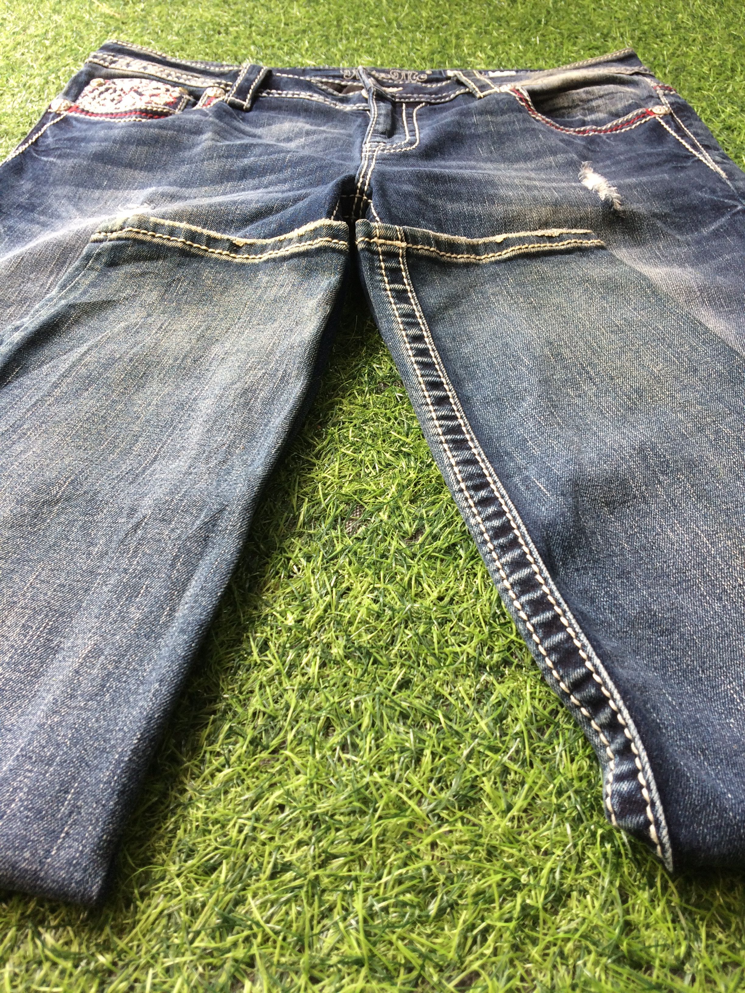 Designer × Miss Me Miss Me Skinny Denim Jeans D-550 Size 33" - 5 Thumbnail