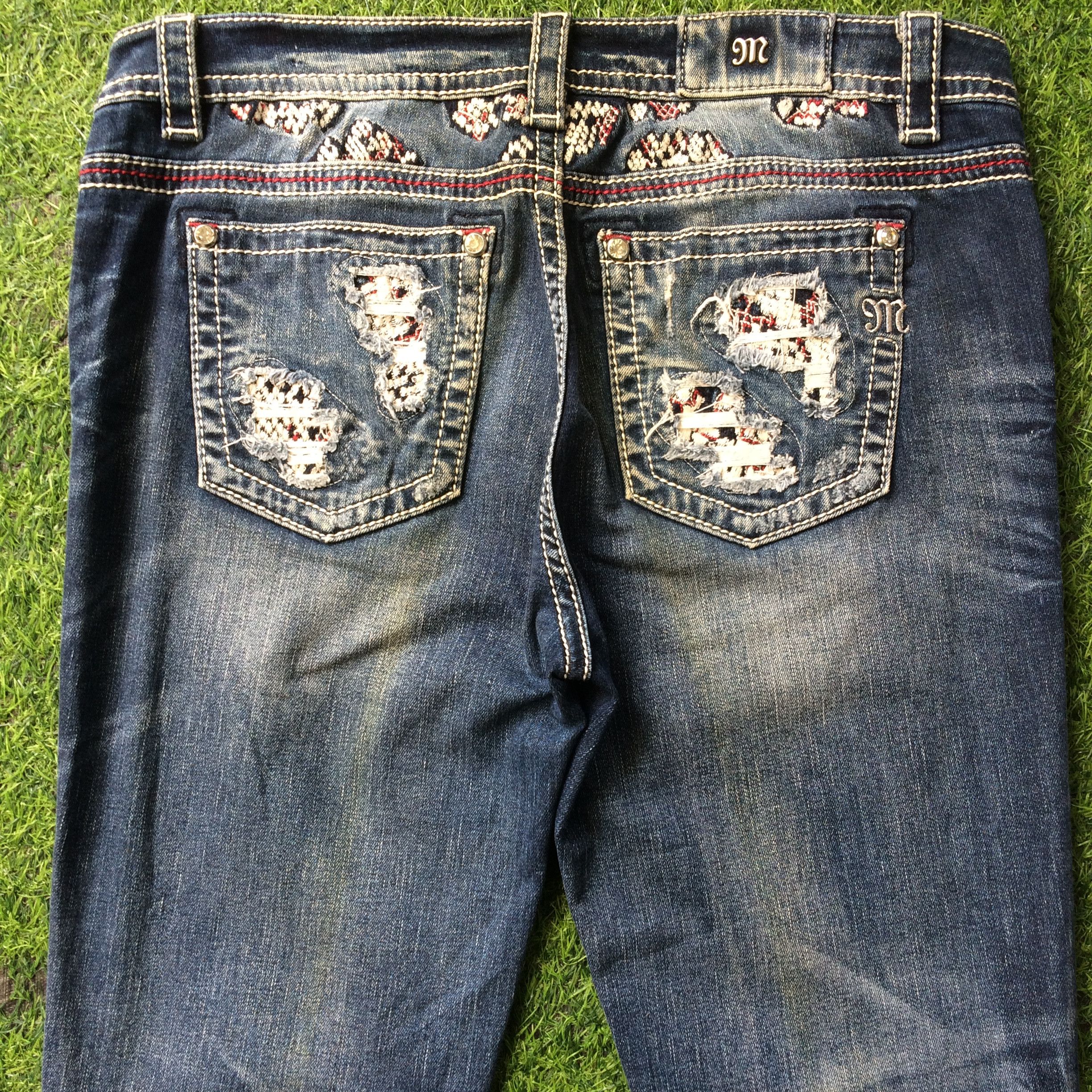 Designer × Miss Me Miss Me Skinny Denim Jeans D-550 Size 33" - 1 Thumbnail