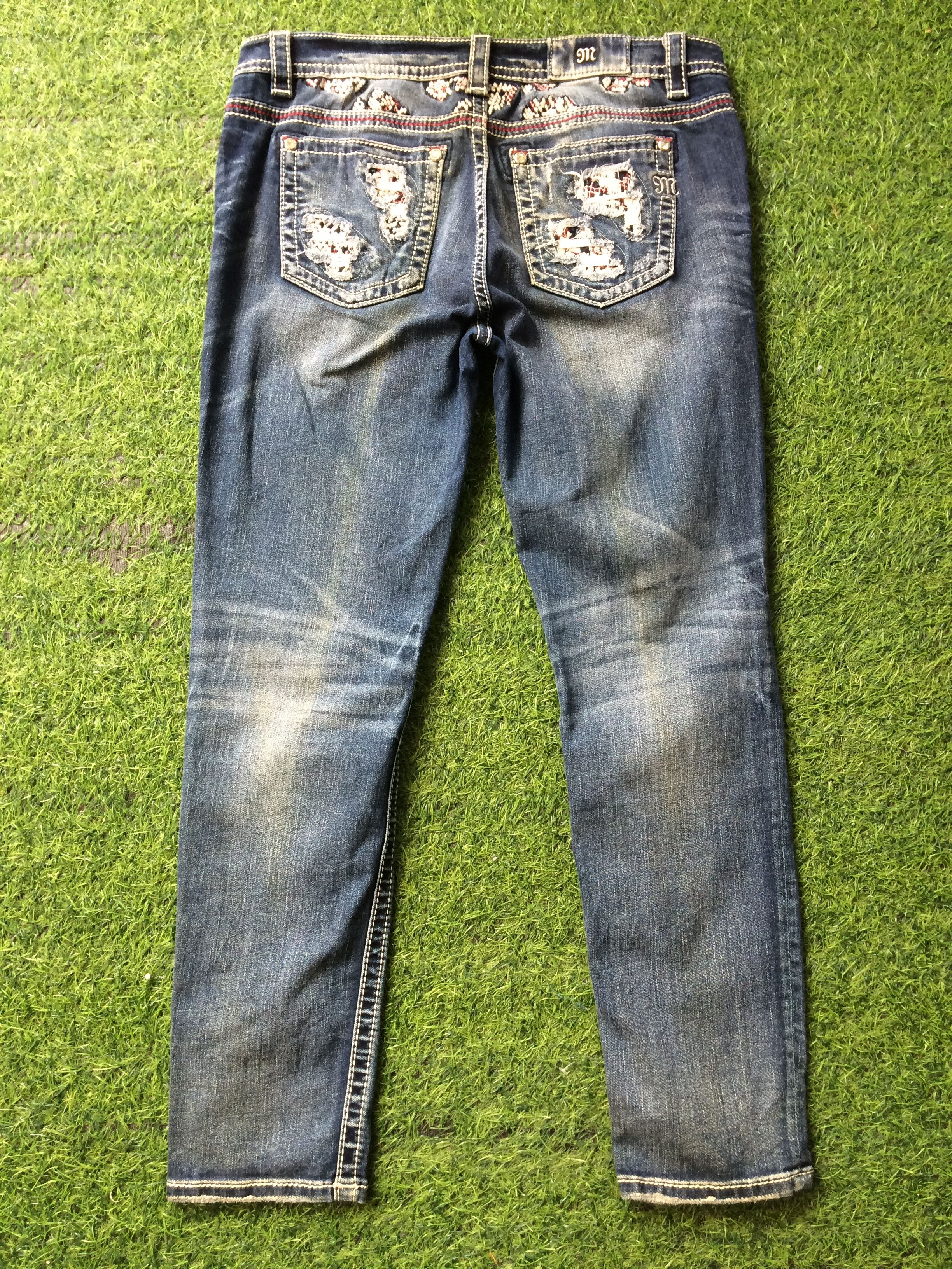 Designer × Miss Me Miss Me Skinny Denim Jeans D-550 Size 33" - 4 Thumbnail