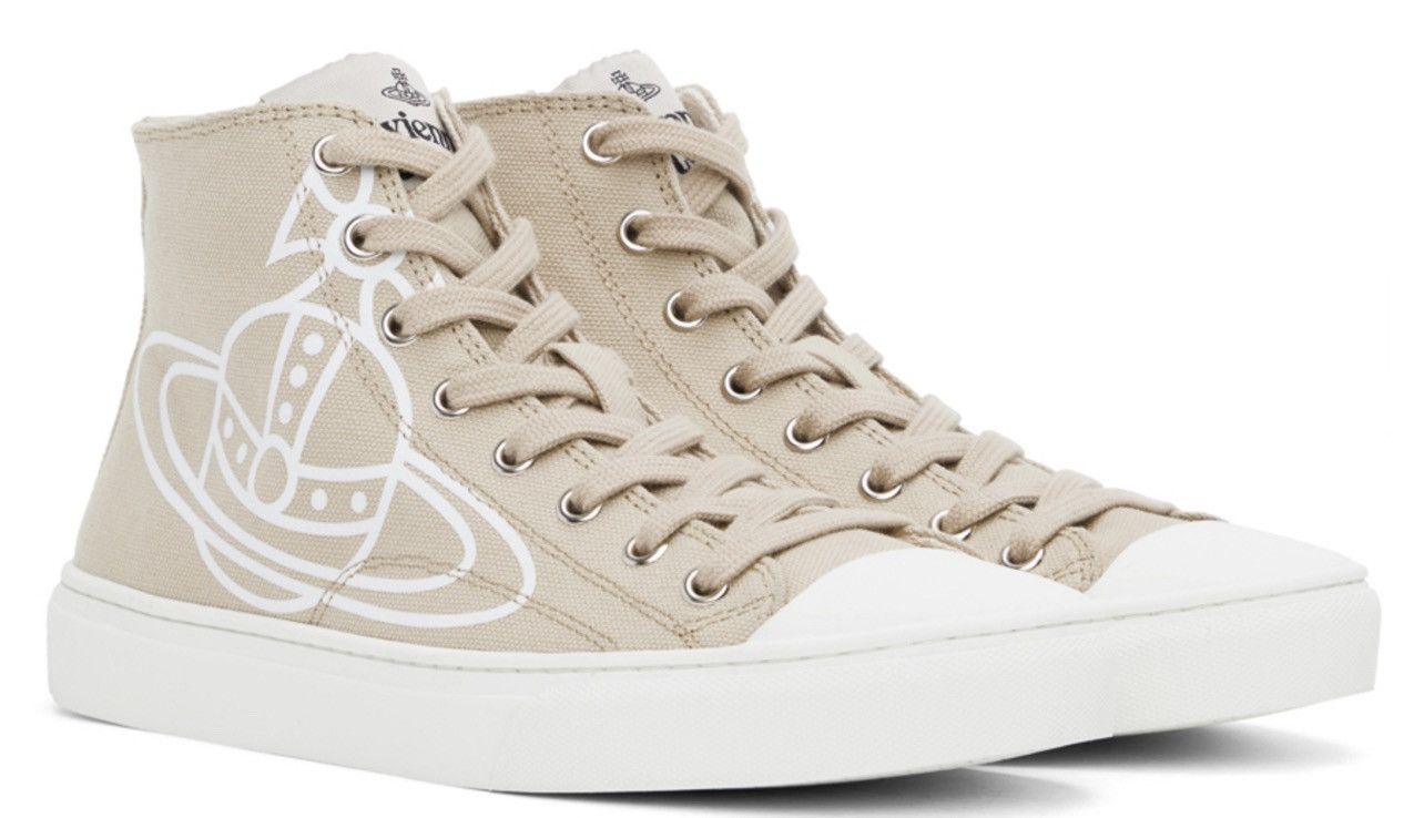 Vivienne Westwood LAST DROP EVER EVER Beige Plimsoll High Top Sneakers Size US 10 / EU 43 - 16 Thumbnail