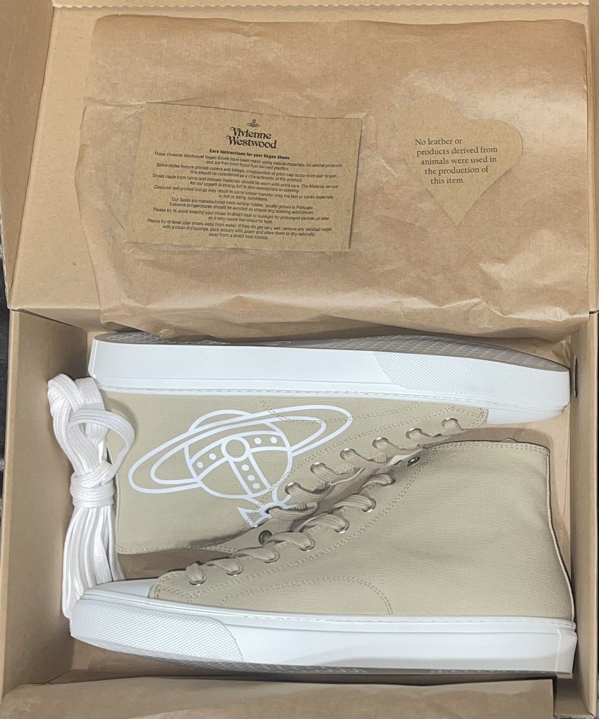 Vivienne Westwood LAST DROP EVER EVER Beige Plimsoll High Top Sneakers Size US 10 / EU 43 - 1 Thumbnail