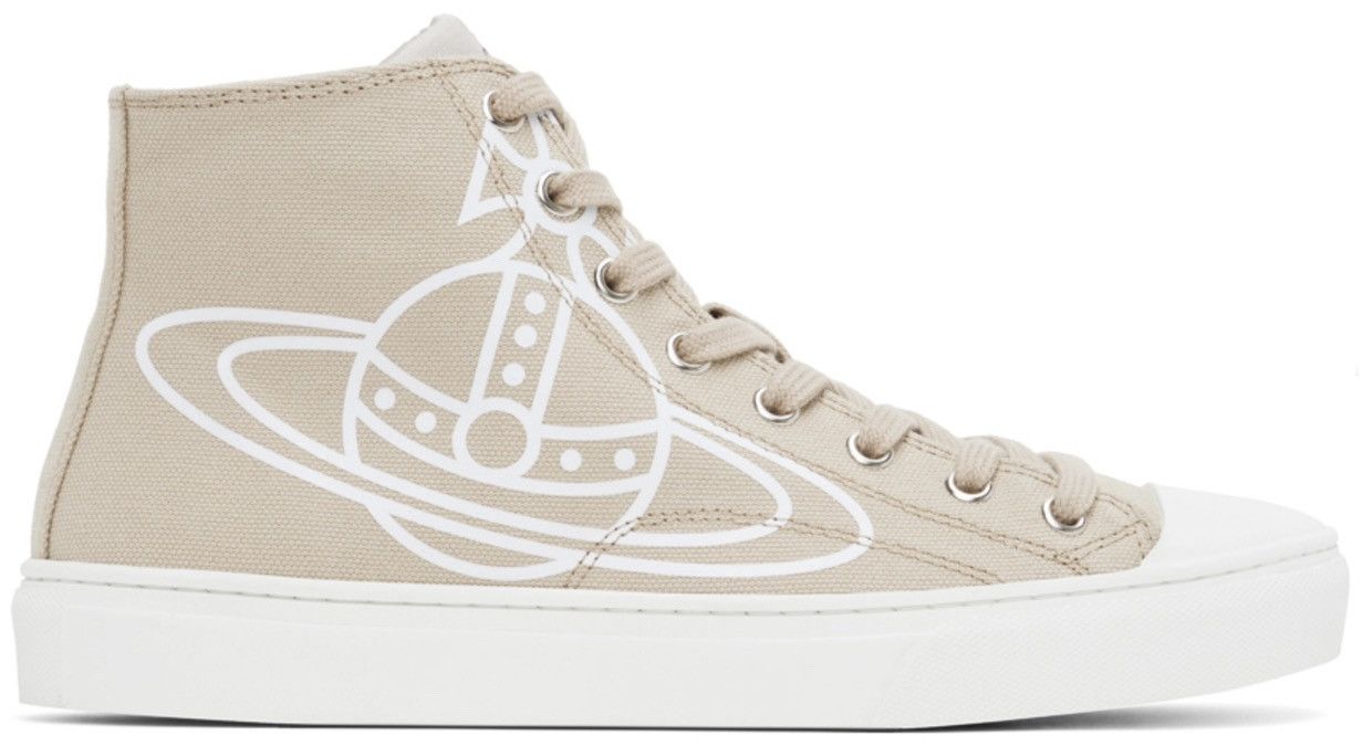 Vivienne Westwood LAST DROP EVER EVER Beige Plimsoll High Top Sneakers Size US 10 / EU 43 - 13 Thumbnail