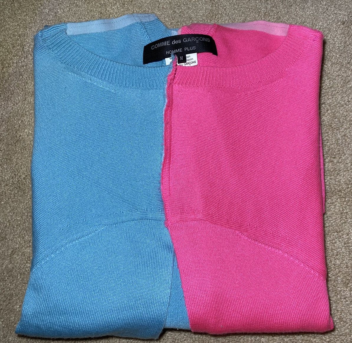 Pre-owned Comme Des Garçons Homme Deux Ss18 Comme Des Garcons Pink Blue Open Sweater Cardigan 2018 (size Medium) In Multi