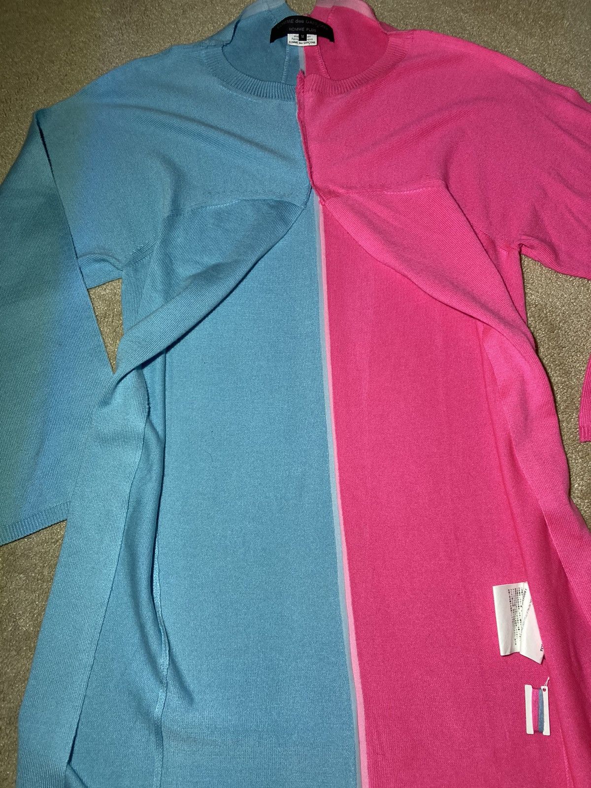 Comme des Garcons Homme Plus SS18 Comme Des Garcons Pink Blue Open Sweater Cardigan 2018 Size US M / EU 48-50 / 2 - 8 Thumbnail