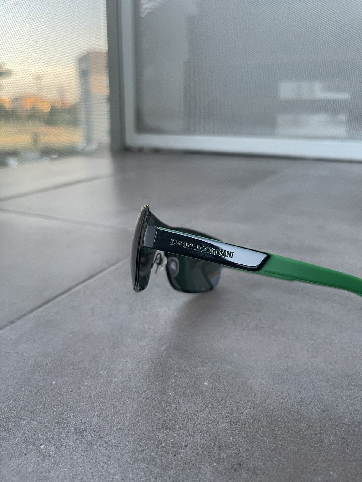 Emporio Armani Emporio Armani EA2005 3014/71 Black Green Racer Sunglasses Size ONE SIZE - 5 Thumbnail