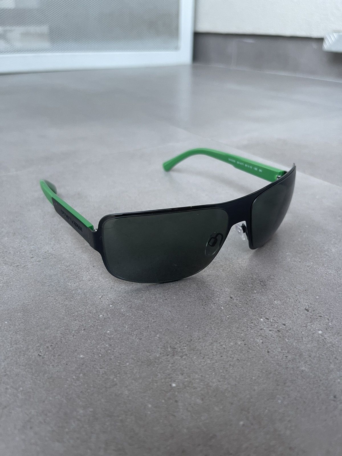 Emporio Armani Emporio Armani EA2005 3014/71 Black Green Racer Sunglasses Size ONE SIZE - 3 Thumbnail