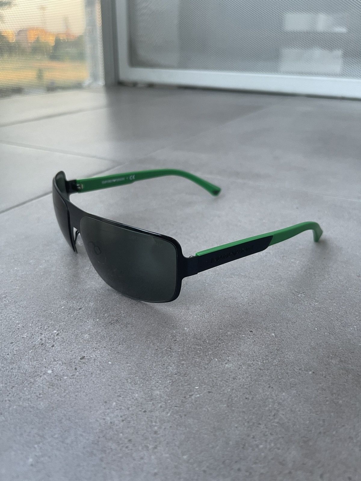 Emporio Armani Emporio Armani EA2005 3014/71 Black Green Racer Sunglasses Size ONE SIZE - 4 Thumbnail