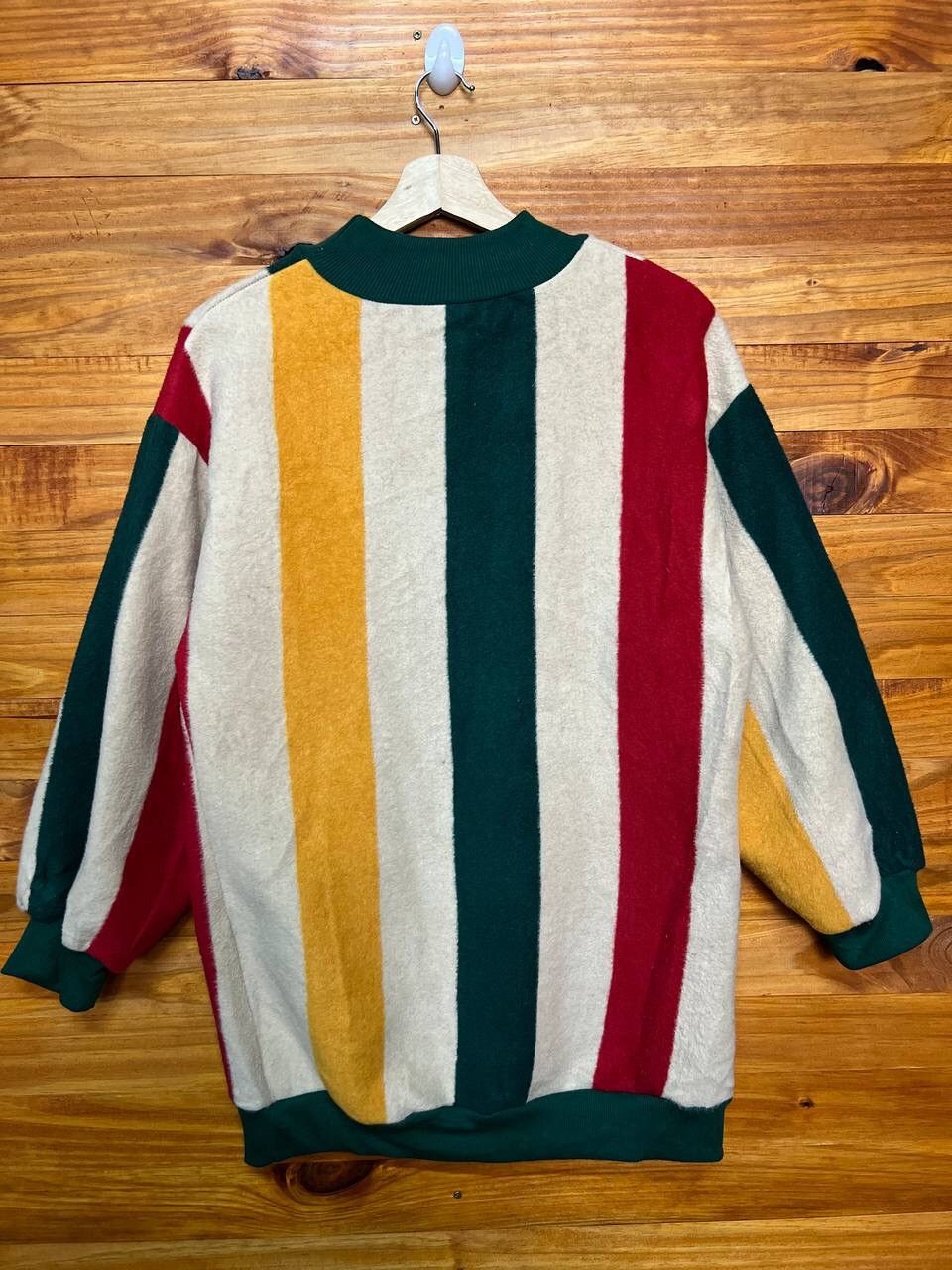 Japanese Brand MOCK NECK STRIPED FLUFFY SWEATER Size US M / EU 48-50 / 2 - 5 Thumbnail