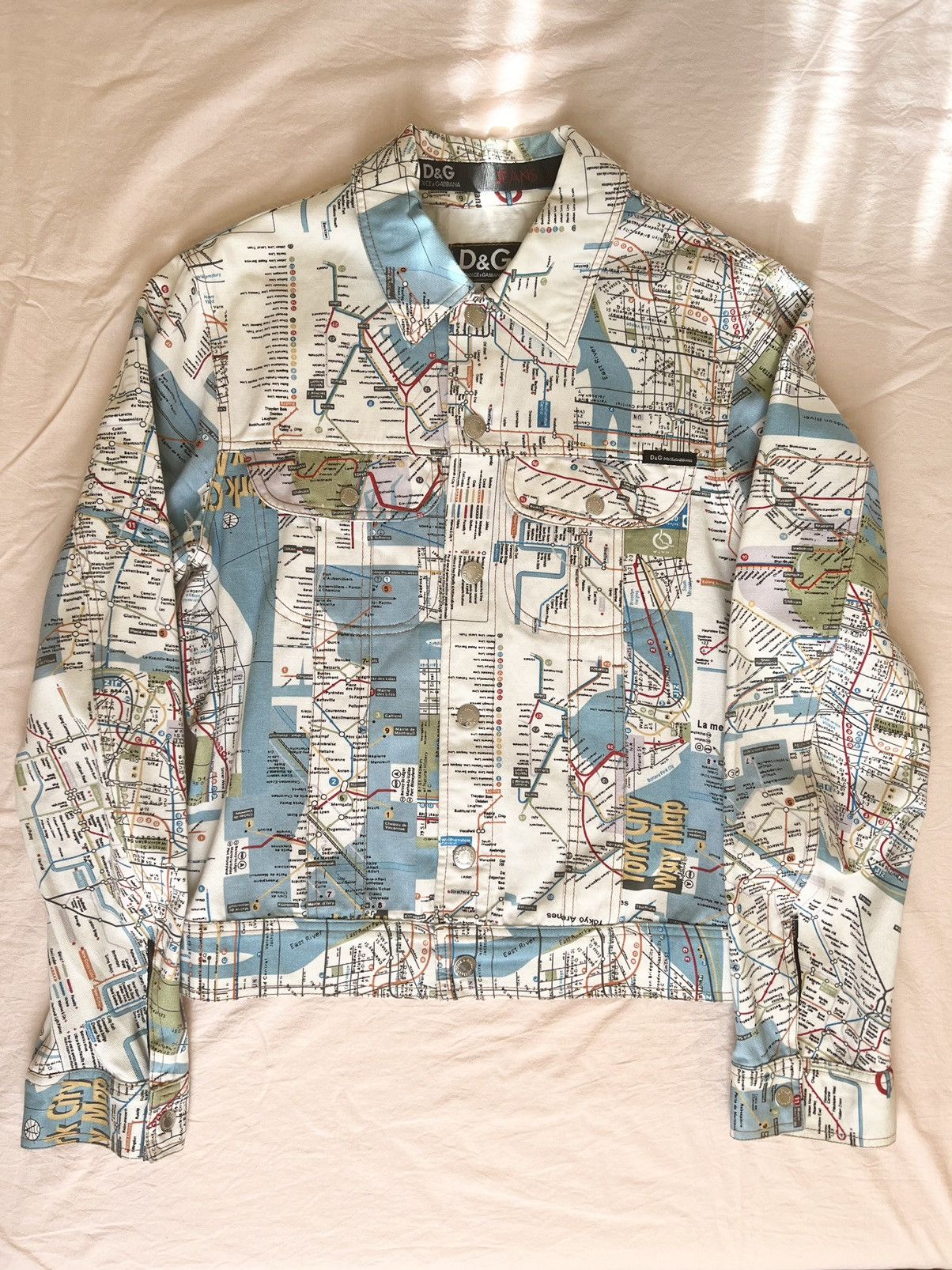 Dolce & Gabbana Dolce Gabbana Map Ittierre Jean/Jacket Set Size US S / EU 44-46 / 1 - 2 Thumbnail