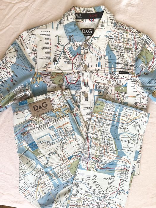 Dolce & Gabbana Dolce Gabbana Map Ittierre Jean/Jacket Set | Grailed