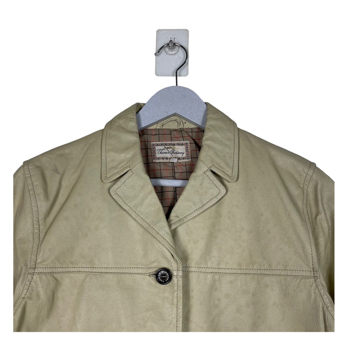 Burberry 💥THOMAS BURBERRY NOVA CHECK LININ LEATHER JACKET Size US L / EU 52-54 / 3 - 6 Thumbnail