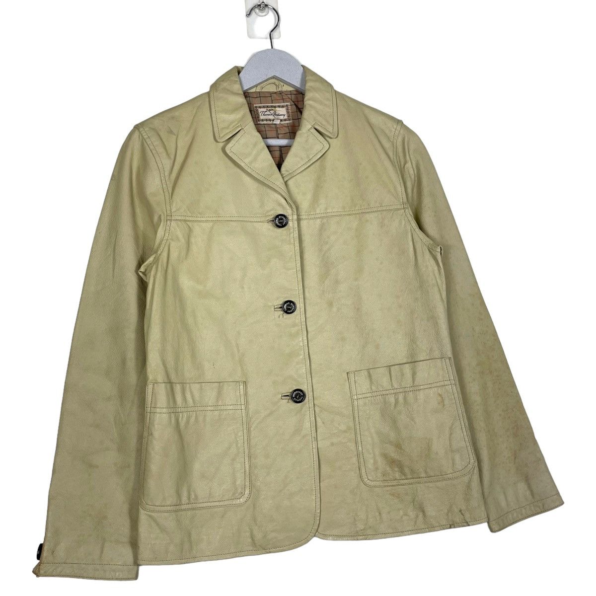Burberry 💥THOMAS BURBERRY NOVA CHECK LININ LEATHER JACKET Size US L / EU 52-54 / 3 - 3 Thumbnail