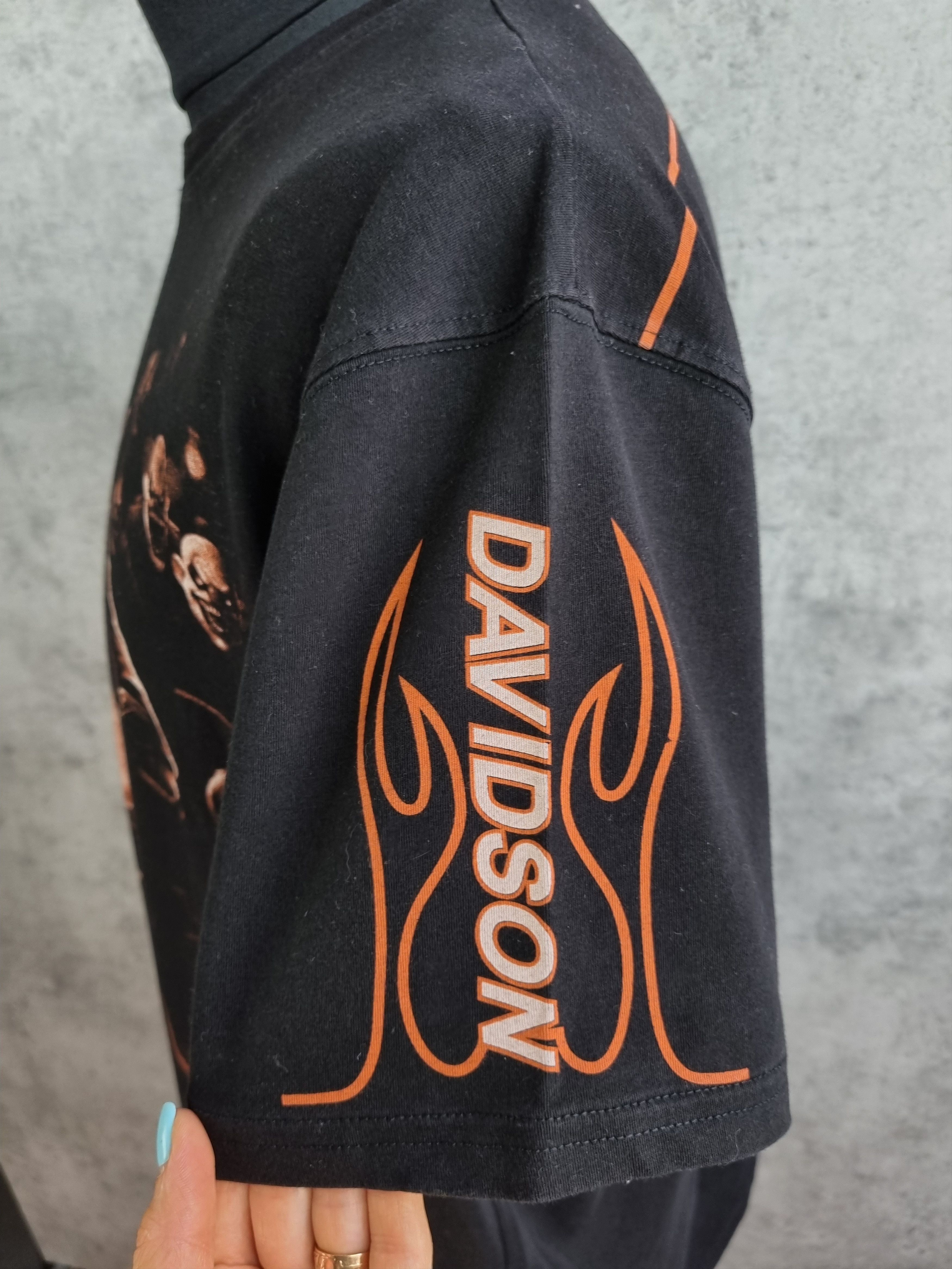 Harley Davidson × Vintage Harley Davidson Fire Print Vintage Tee Shirt Size US XXL / EU 58 / 5 - 5 Thumbnail