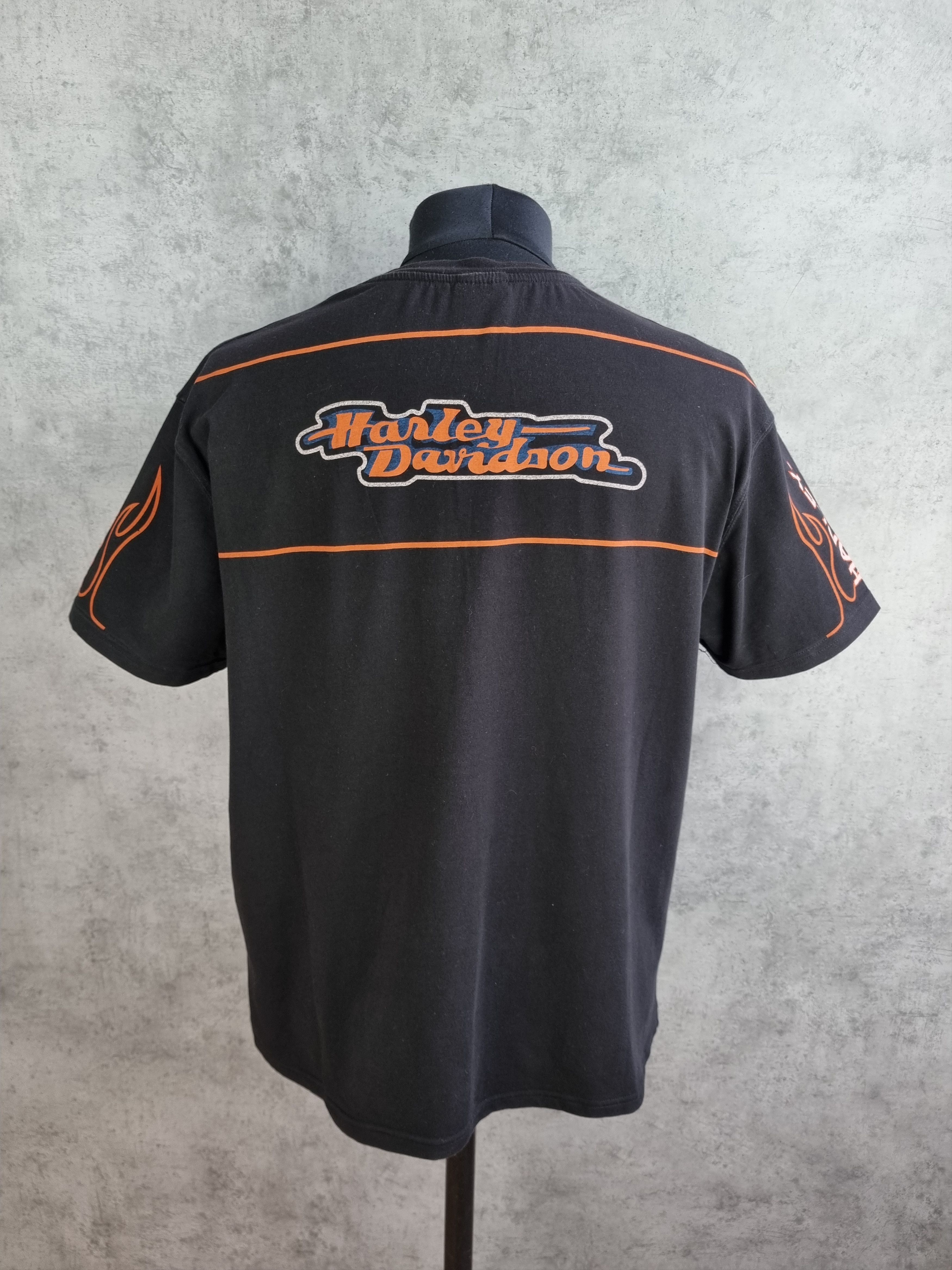 Harley Davidson × Vintage Harley Davidson Fire Print Vintage Tee Shirt Size US XXL / EU 58 / 5 - 4 Thumbnail
