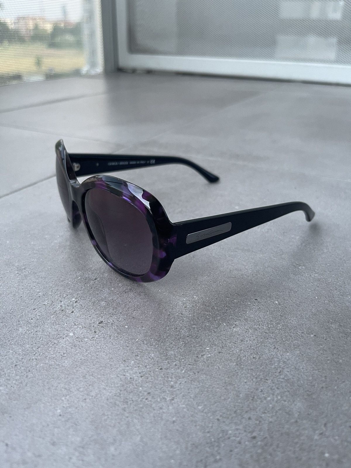 Emporio Armani Giorgio Armani AR8001 5039/8H Cobain Black Violet Sunglasses Size ONE SIZE - 4 Thumbnail